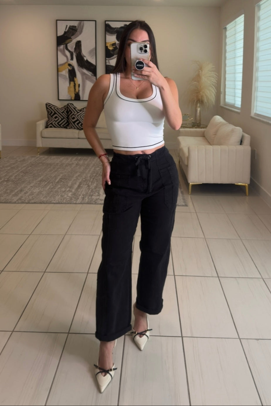 Epic Black Barrel Denim Pants