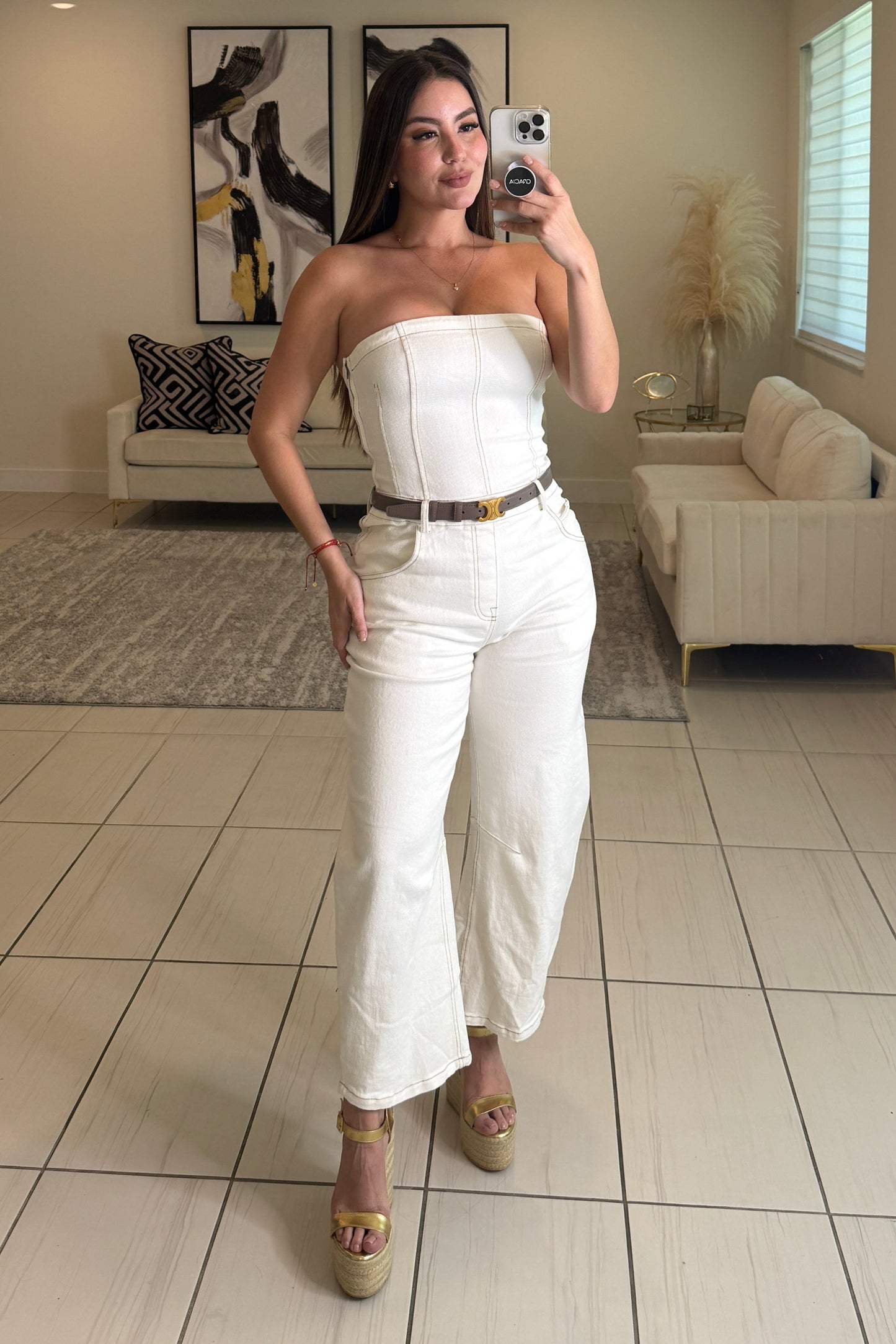 The Powerline White Jumpsuit