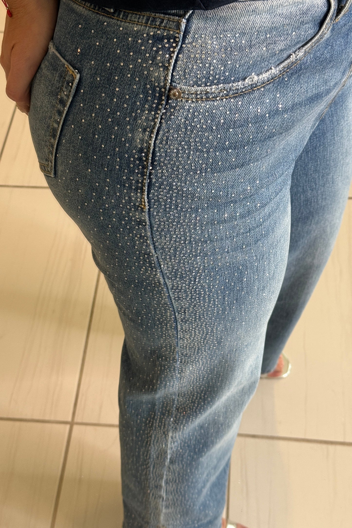 Signature Shine Blue Denim Pants