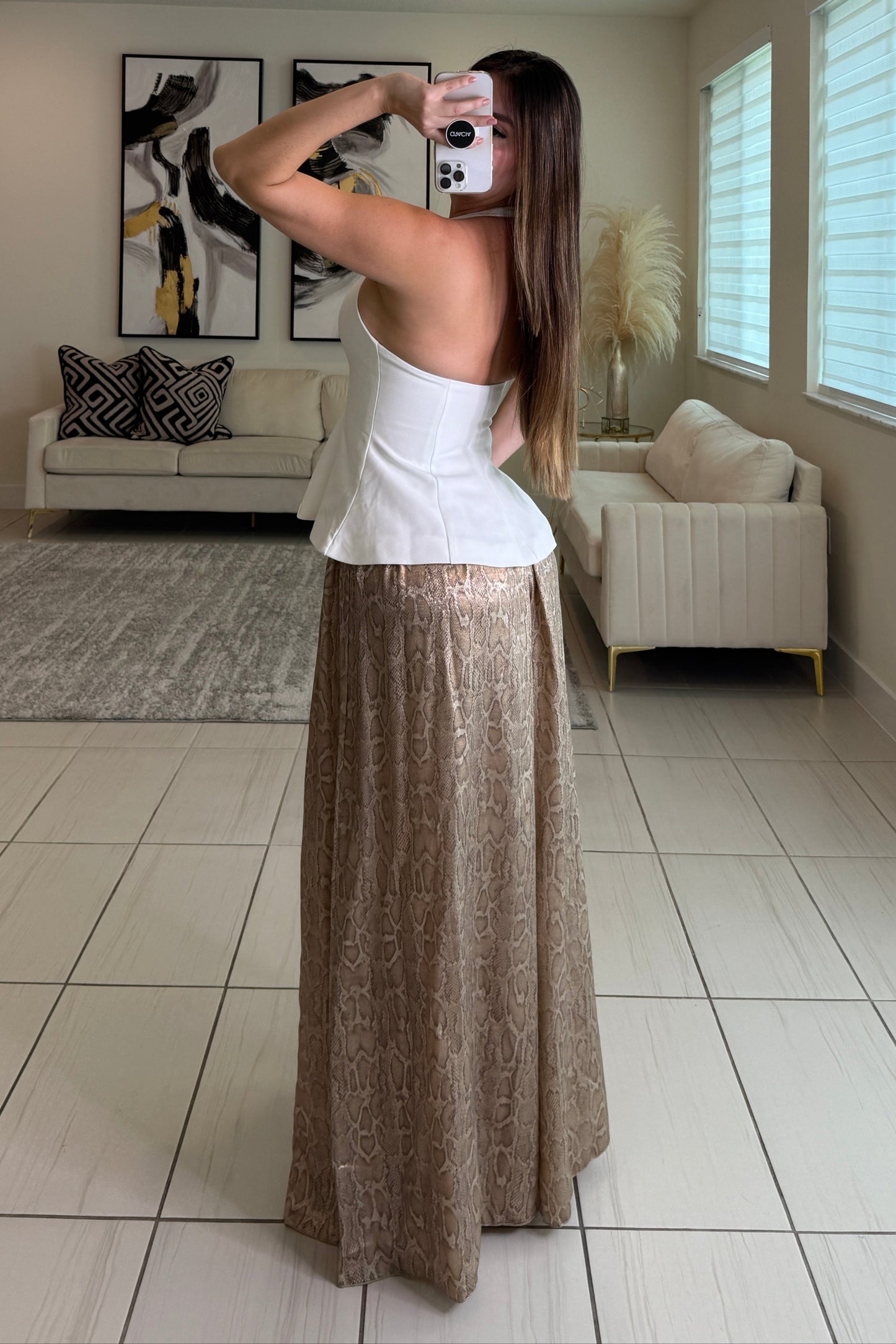 Savage Touch Beige Palazzo Pants