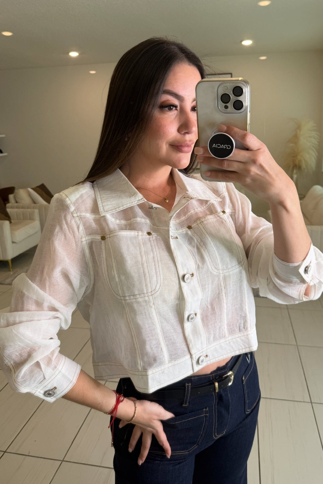 Parisian Flair Off White Top