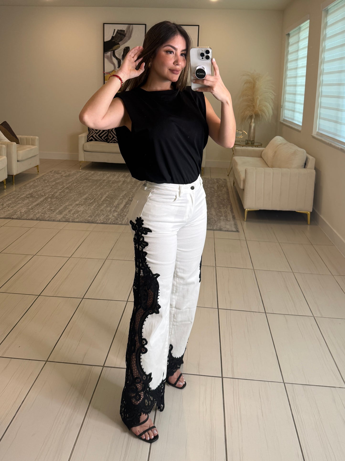 Endless Allure White and Black Pants