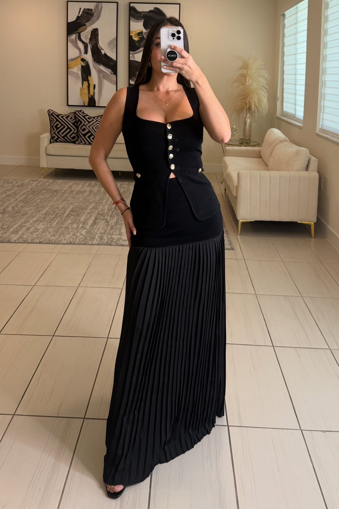 Squeeze the Day Black Skirt Set
