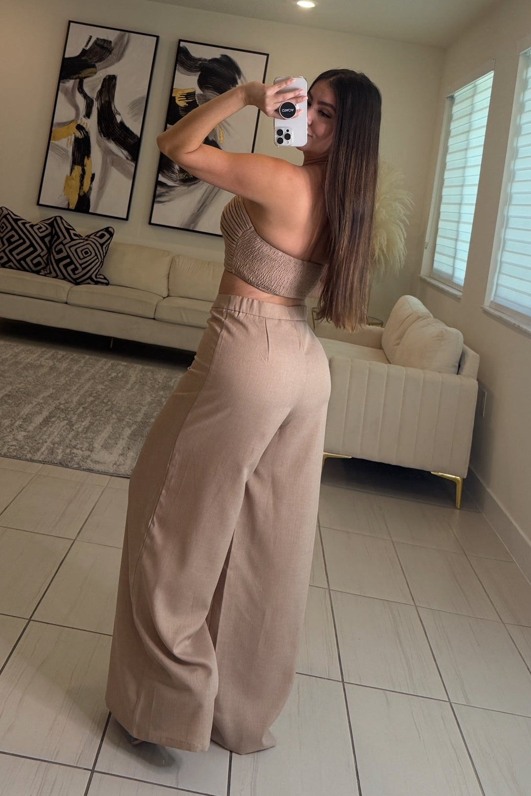 The Soleil Beige Pant Set