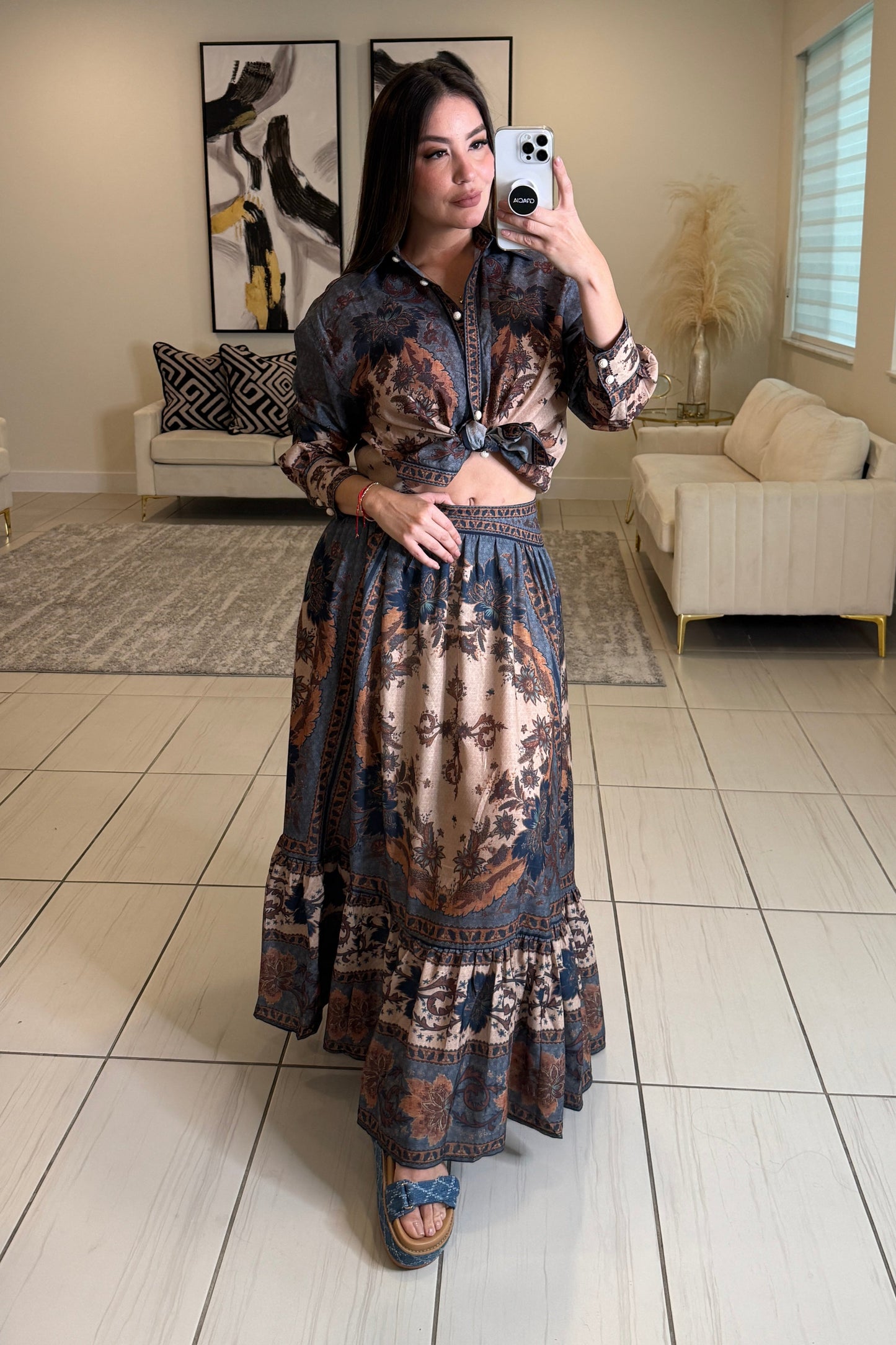 Ascension Tiered Midi Skirt Set