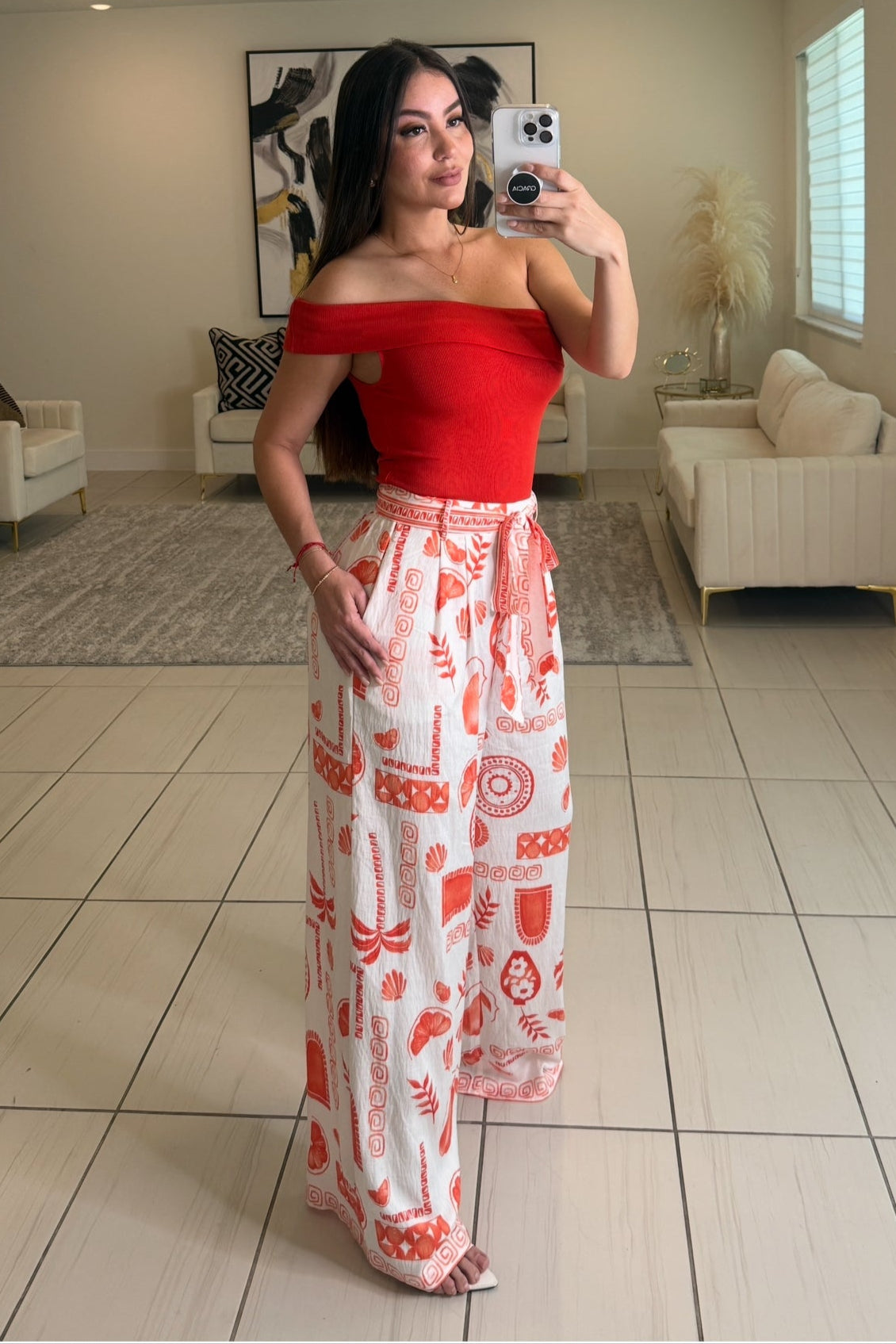 Mediterranean Bliss Red Pants
