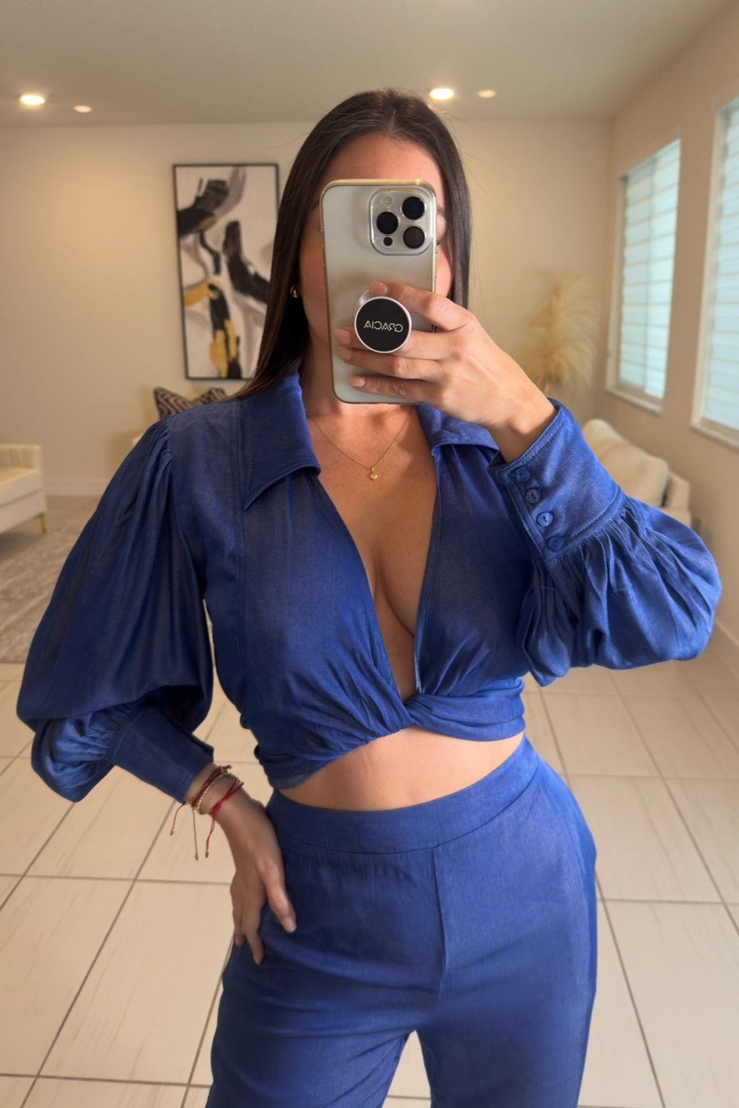The Luxe Soft Denim Pants Set