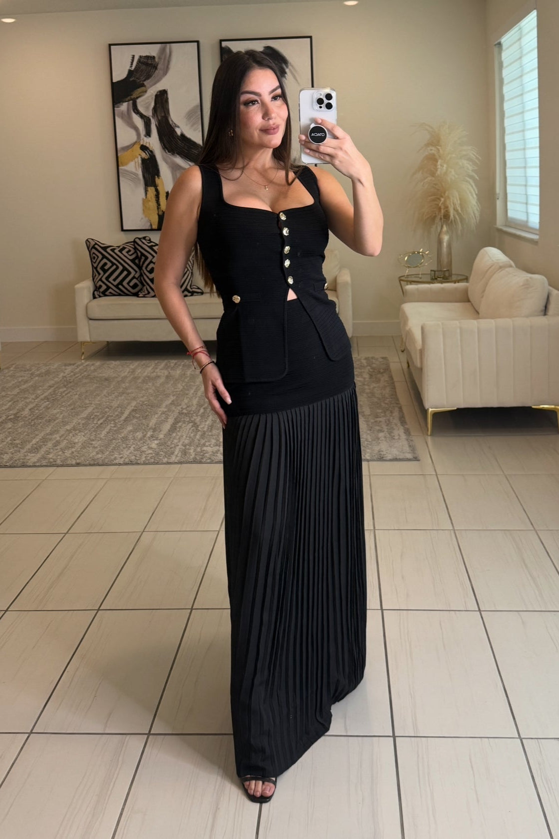 Squeeze the Day Black Skirt Set
