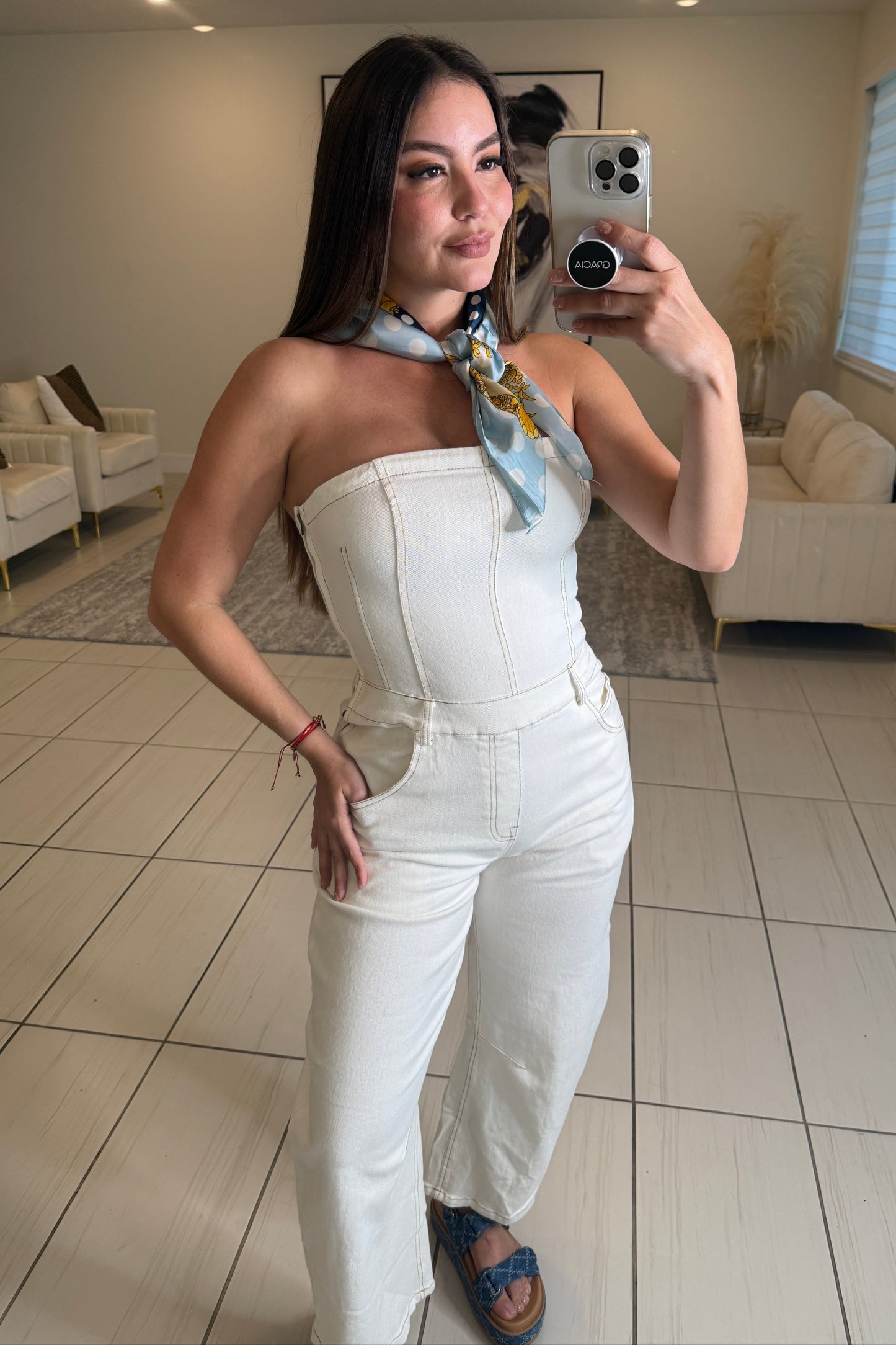 The Powerline White Jumpsuit