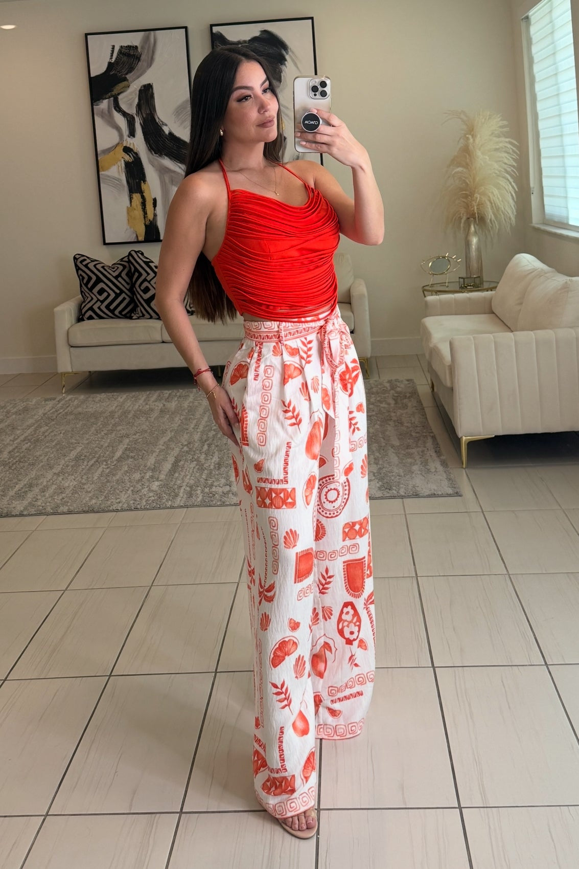 Mediterranean Bliss Red Pants