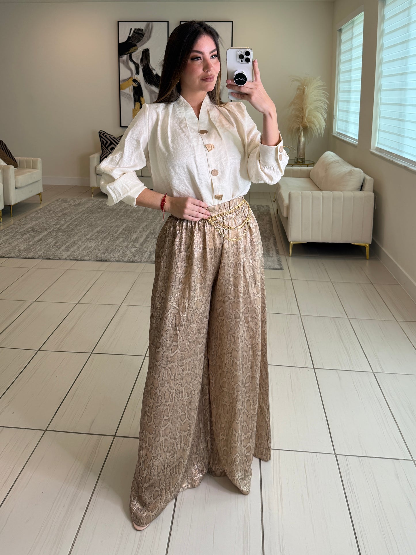 Sculpted Serenity Beige Top