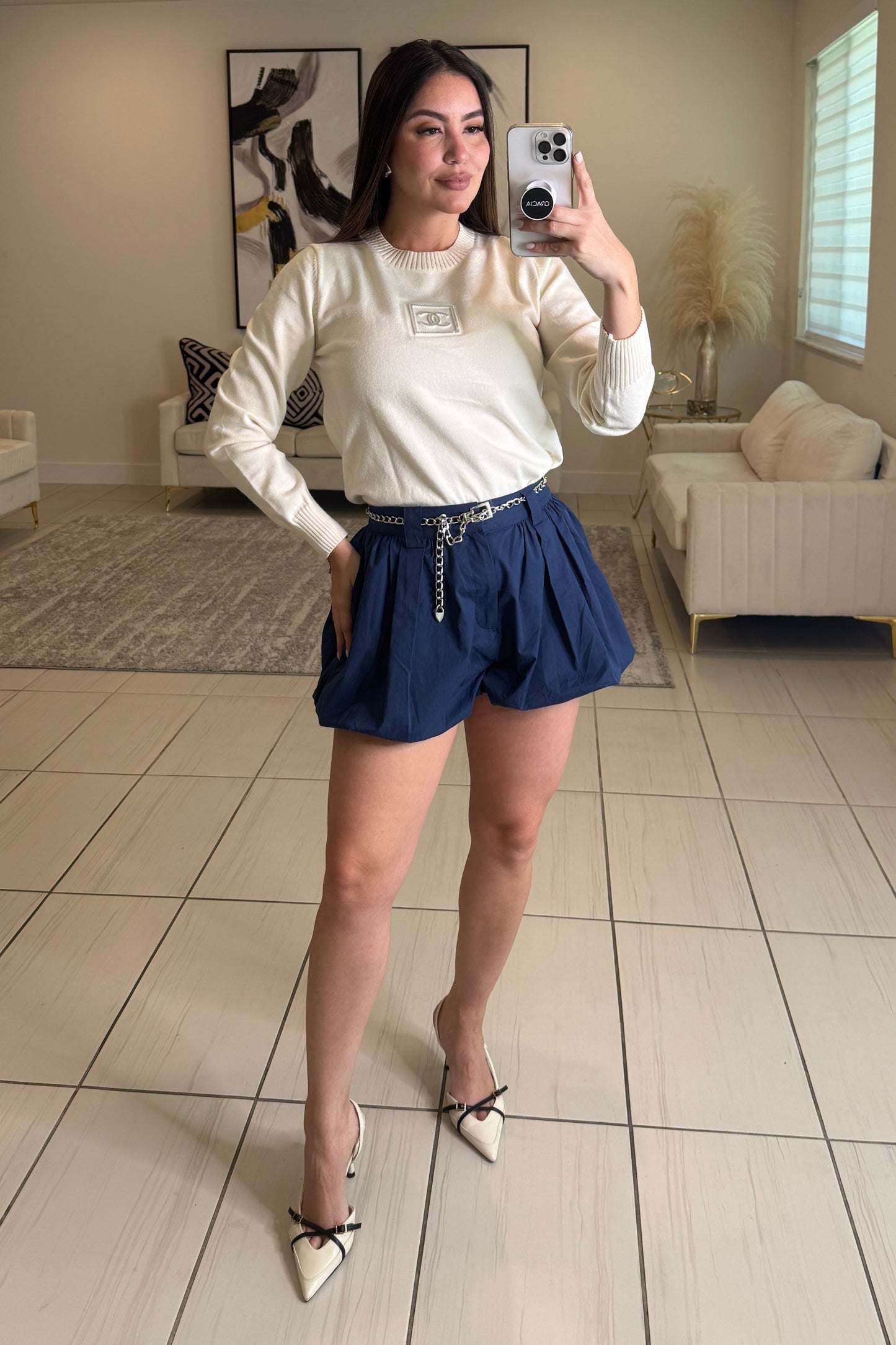Sweetest Bubble Navy Blue Short