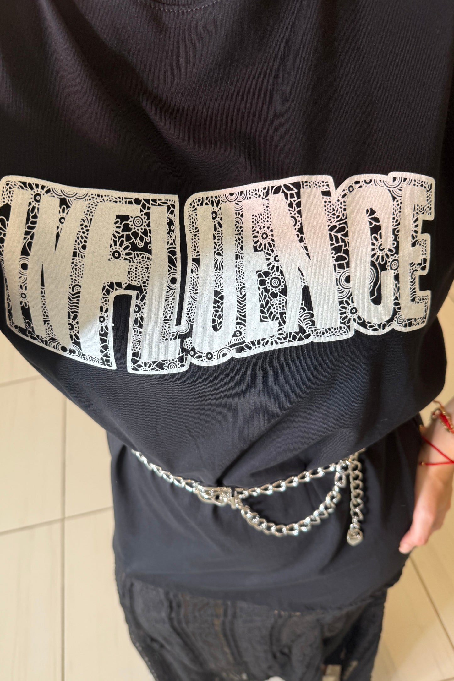 Influence Lace Contrast Black Maxi Dress