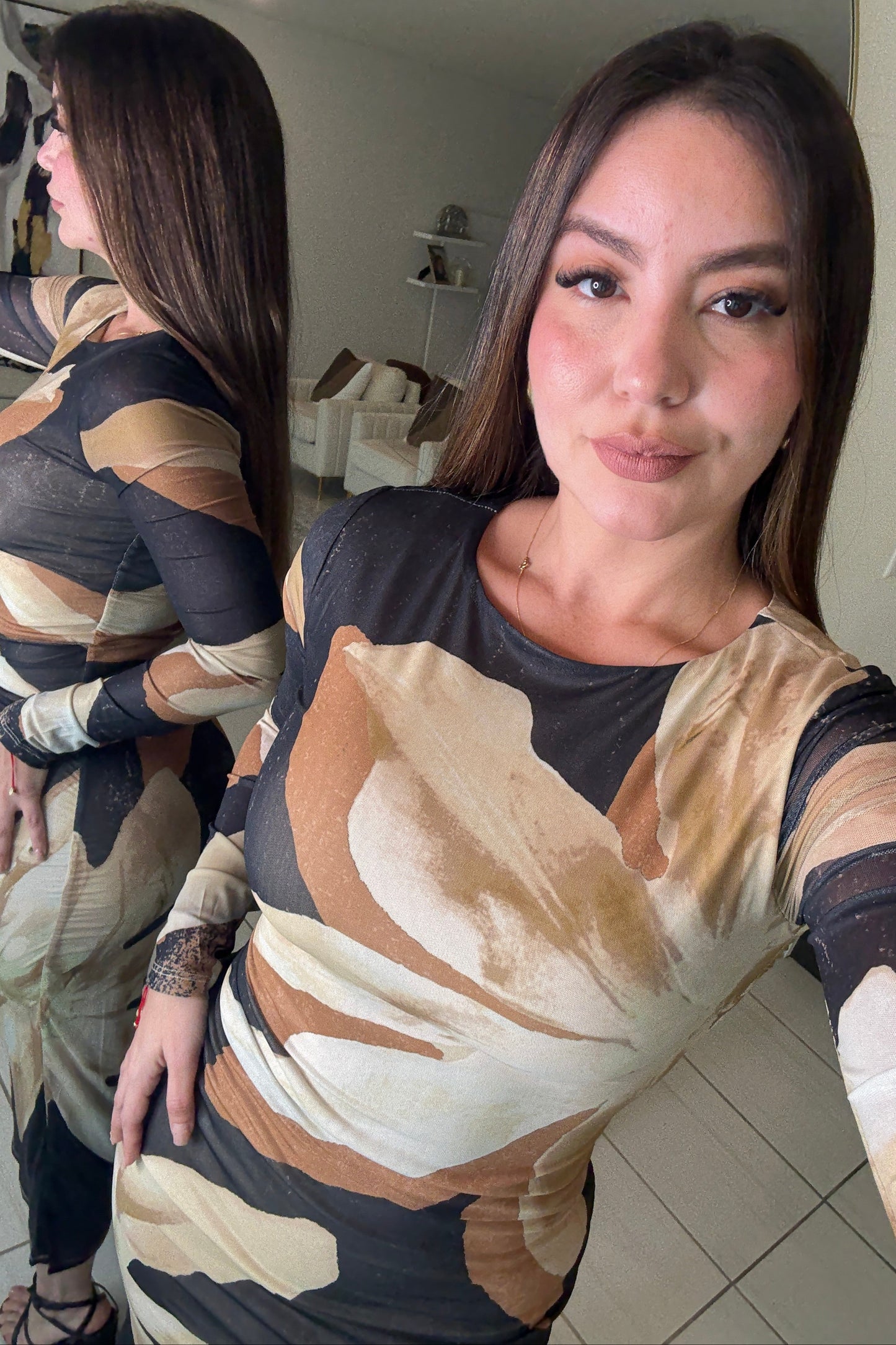 Radiant Garden Flora Beige Maxi Dress