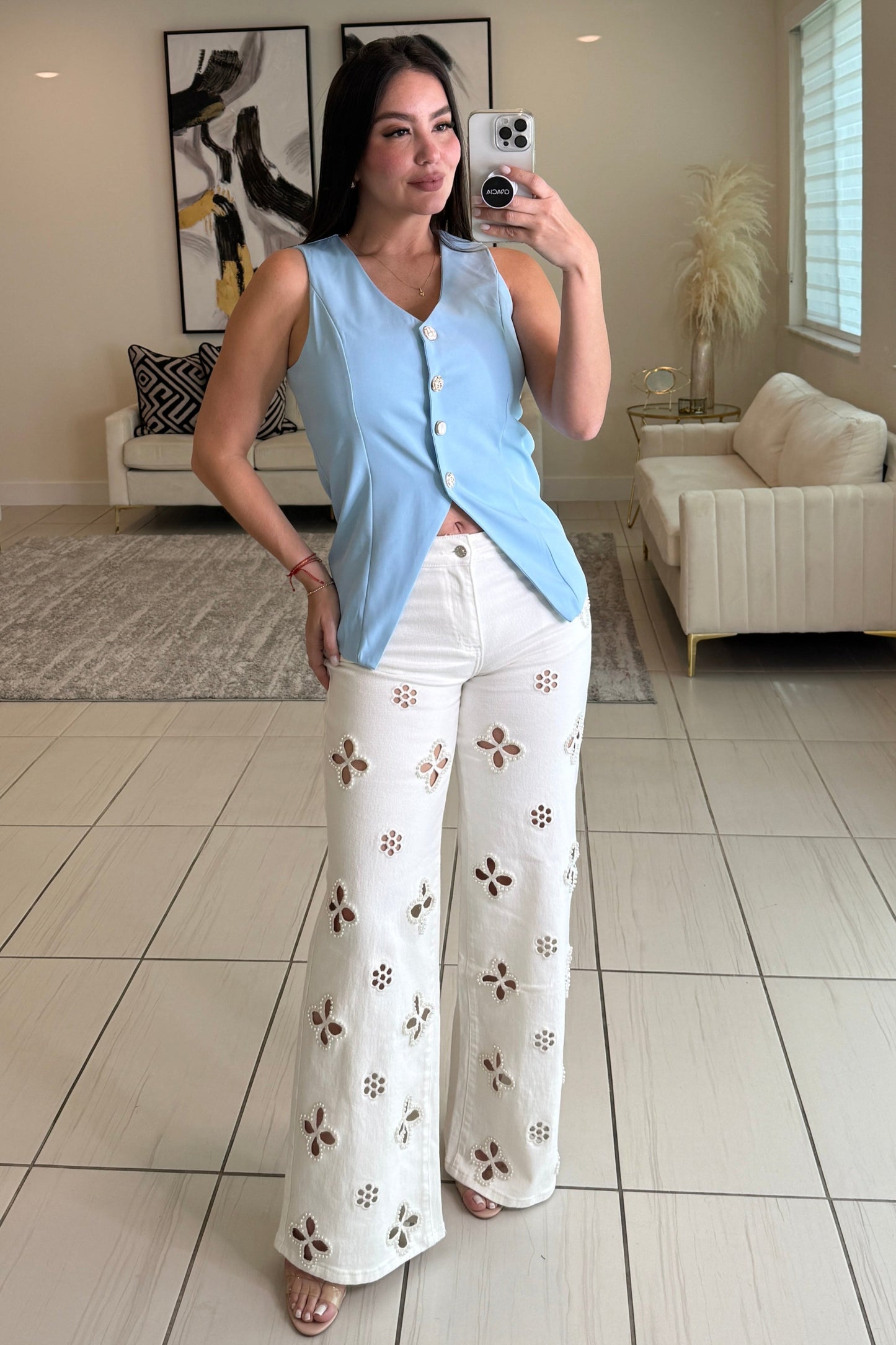 The Seaside Elegance Blue Top