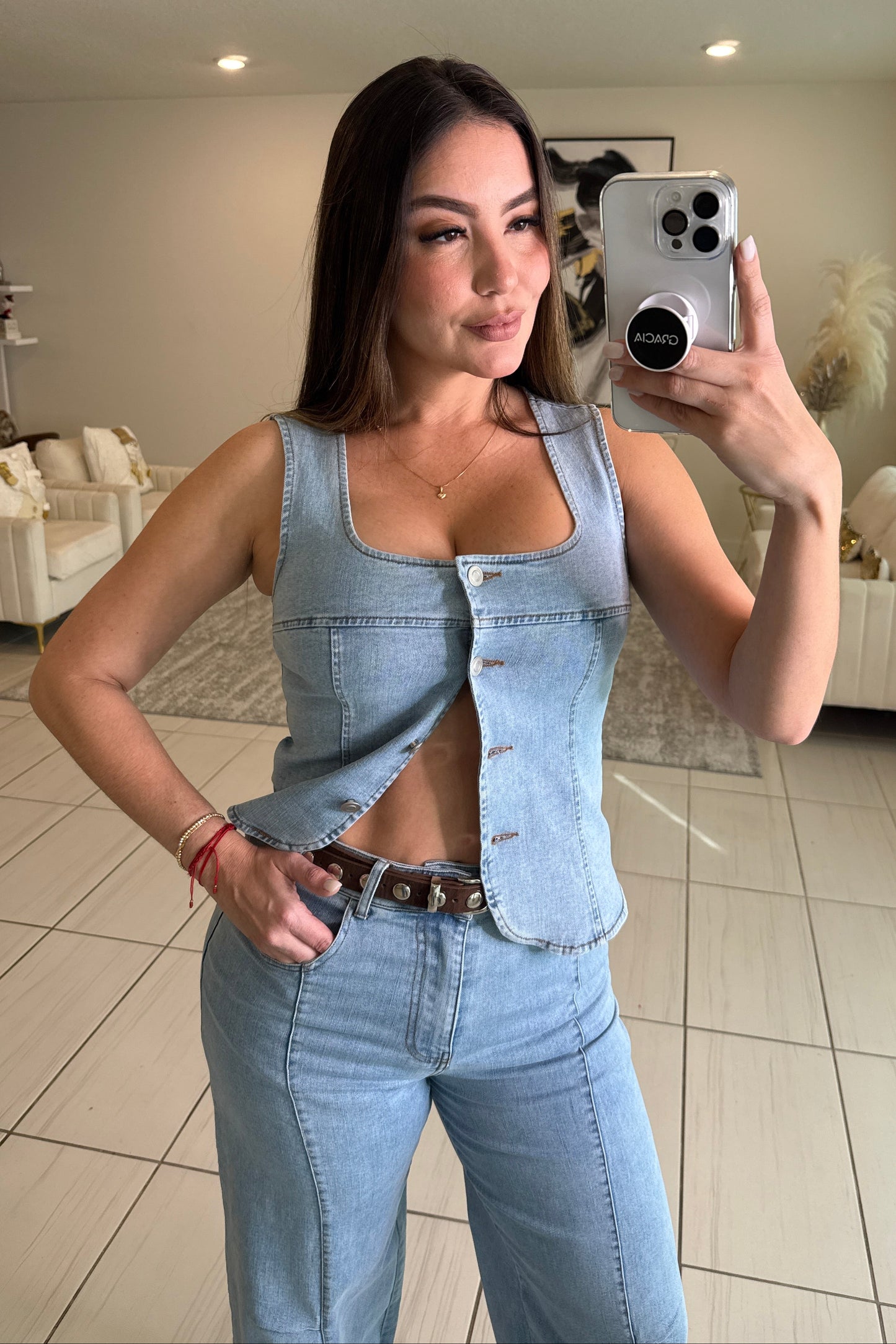 Modern Authority Light Denim Pant Set