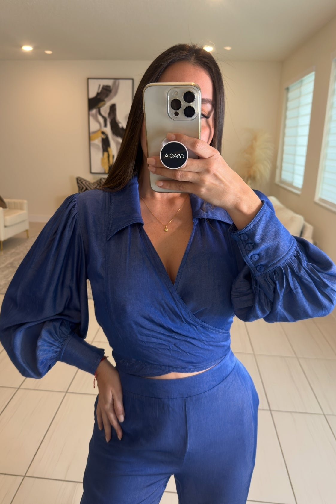 The Luxe Soft Denim Pants Set