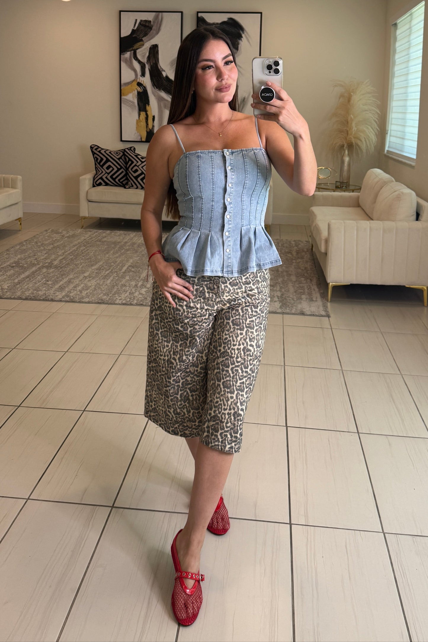 Streetlight Stroll Denim Top