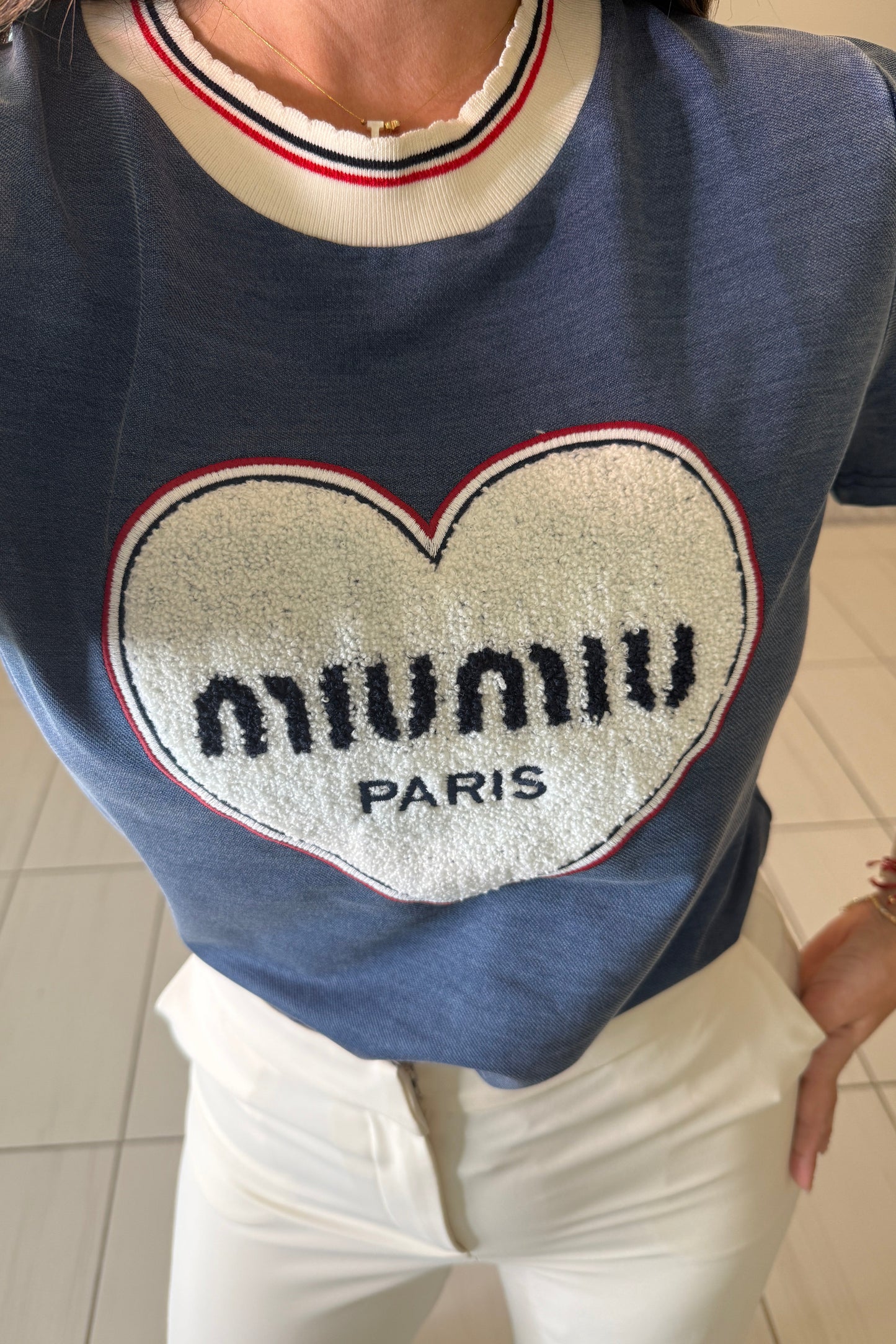 Iconic Heart Blue Top