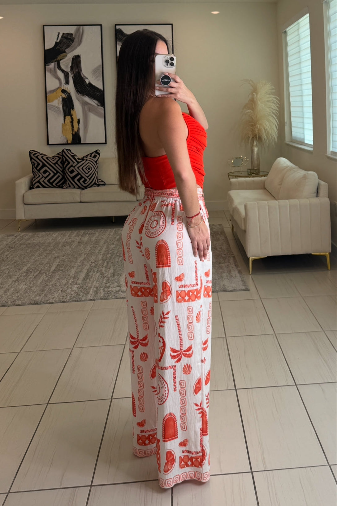 Mediterranean Bliss Red Pants