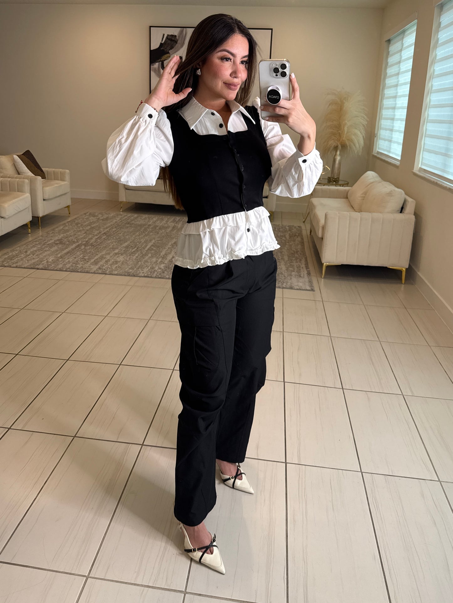 Power Sculpt Black Barrel Pants