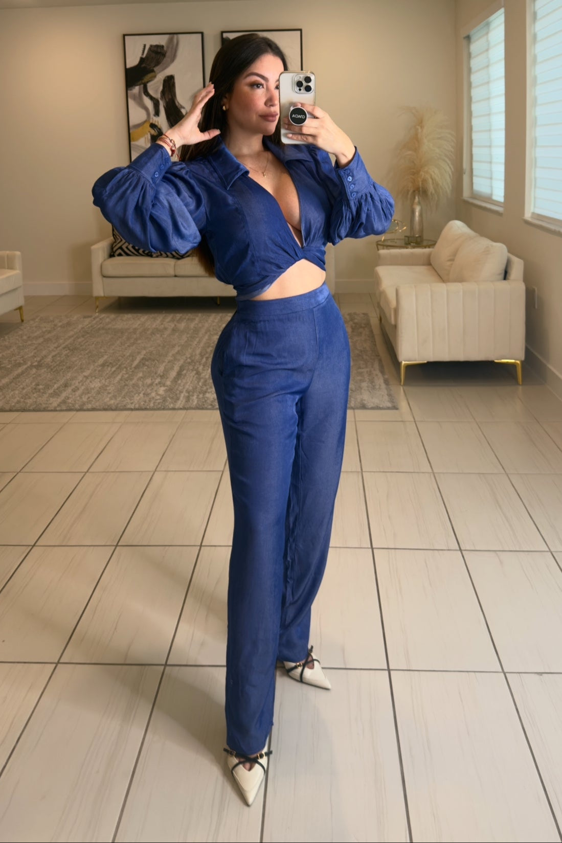 The Luxe Soft Denim Pants Set