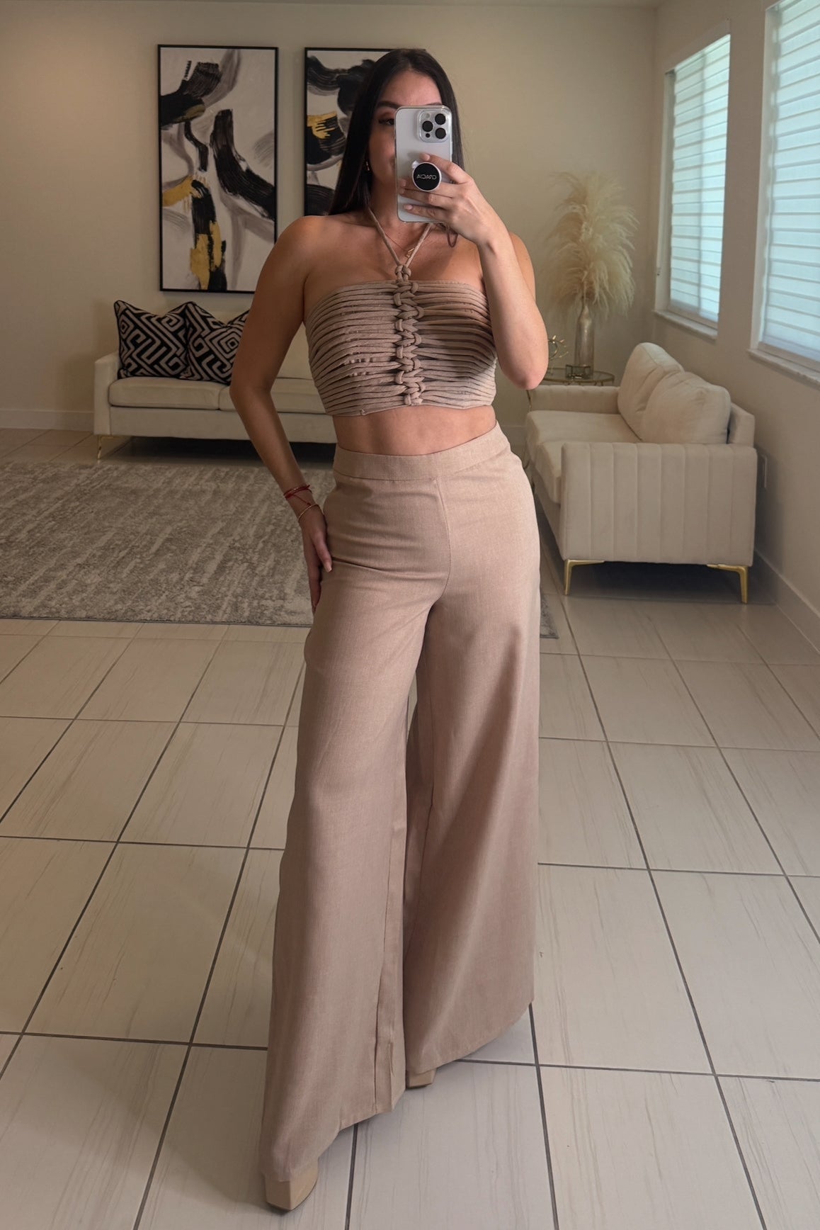 The Soleil Beige Pant Set