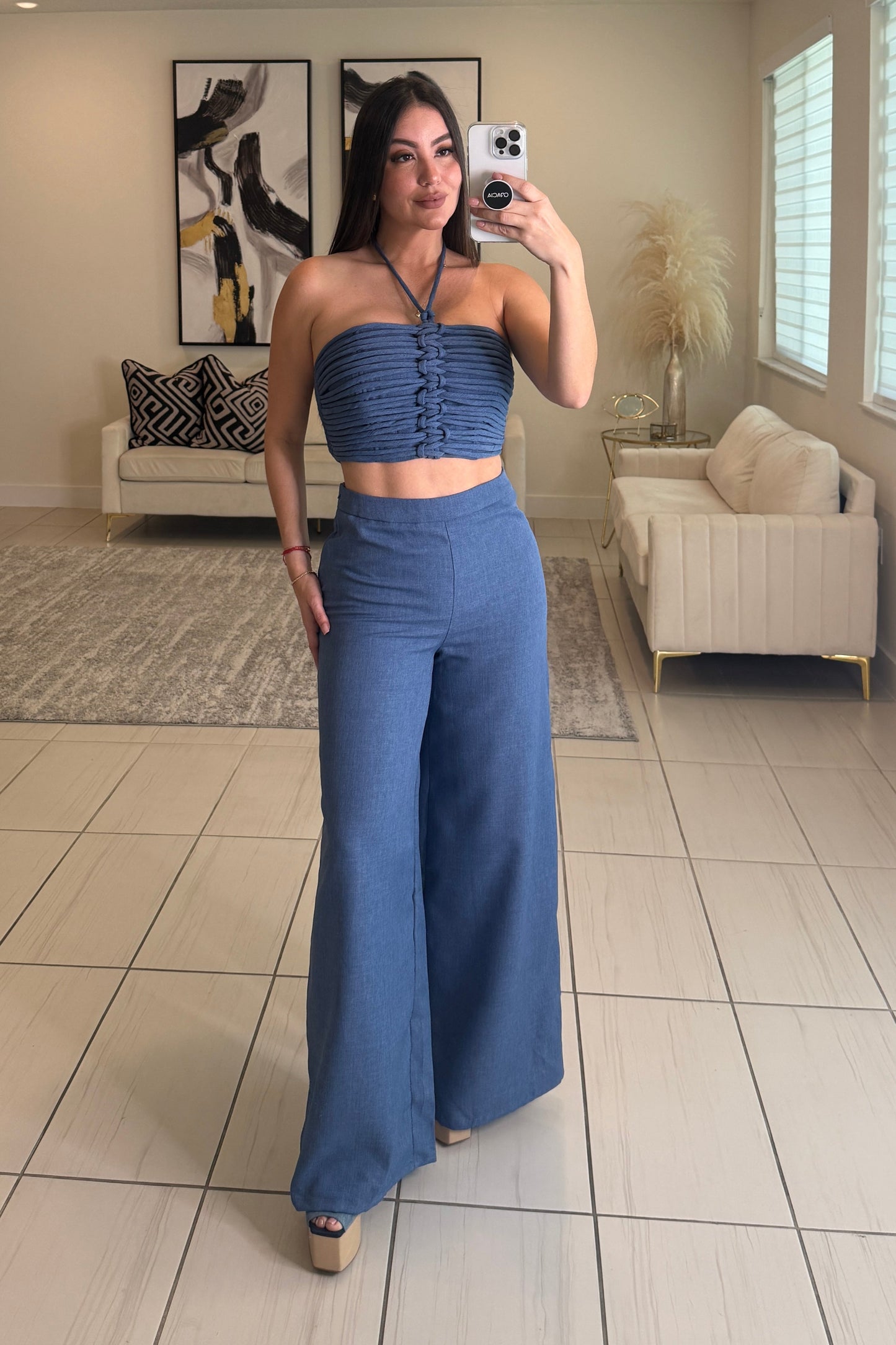 The Soleil Blue Pant Set
