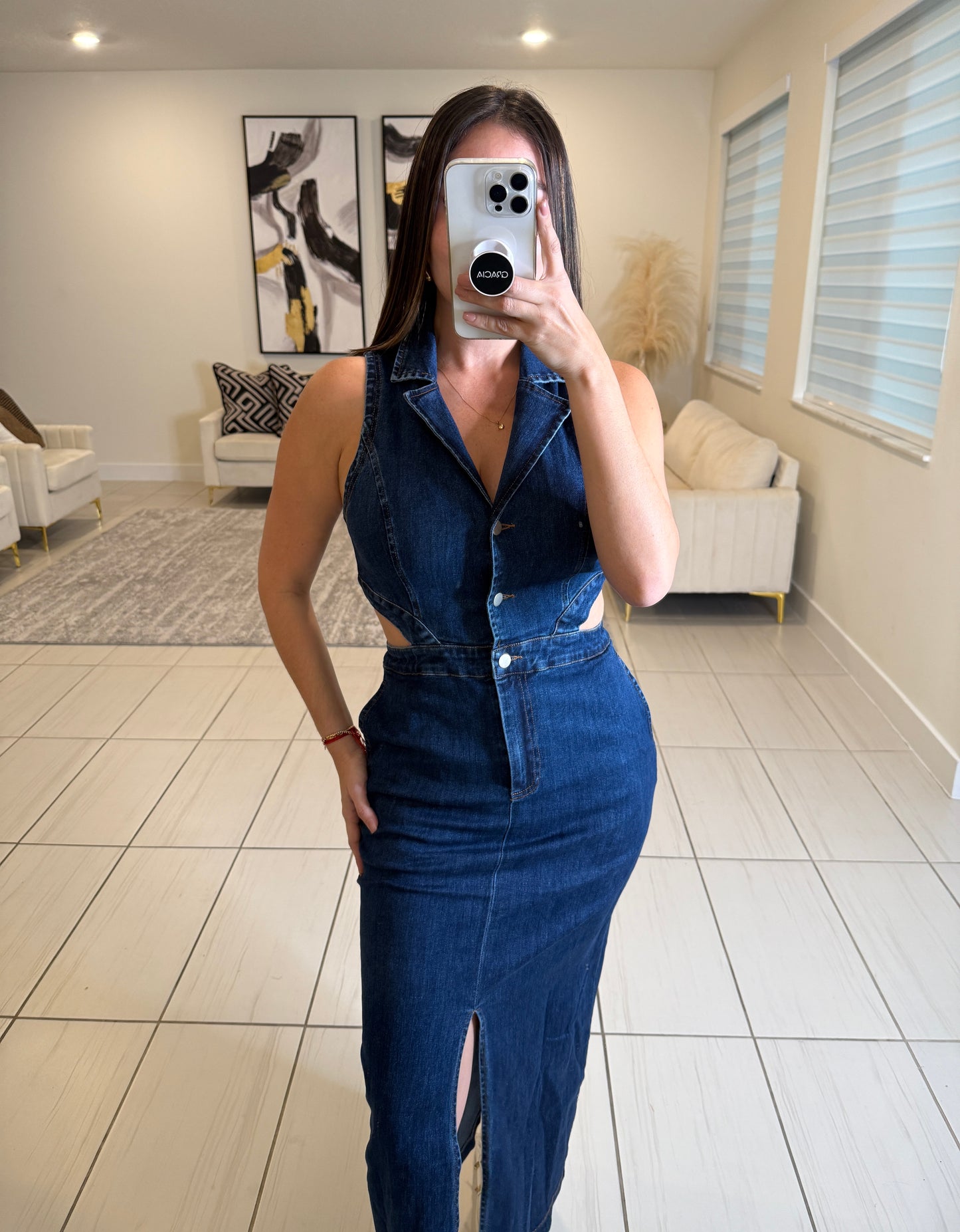 Modern Muse Denim Midi Dress