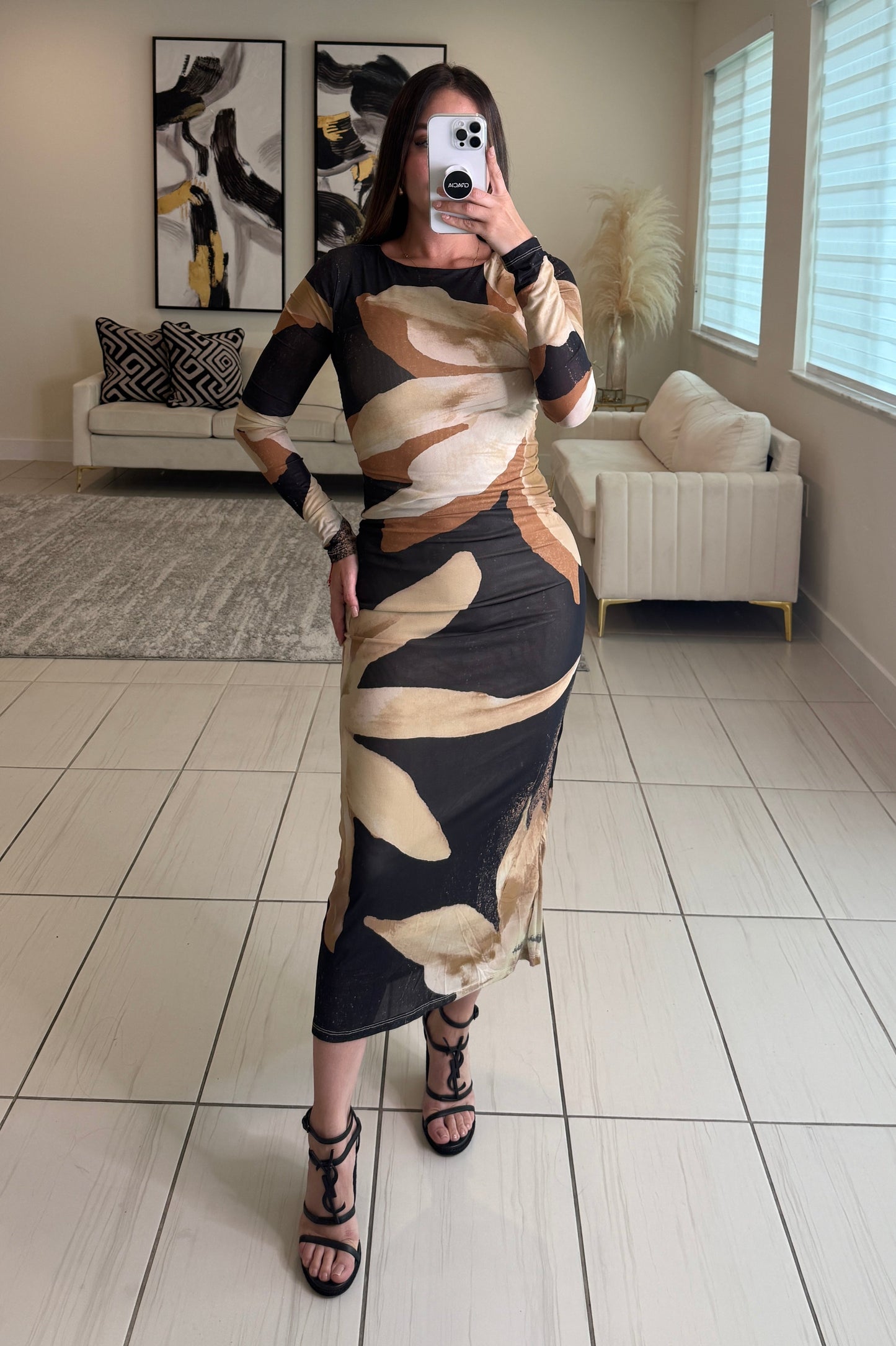 Radiant Garden Flora Beige Maxi Dress