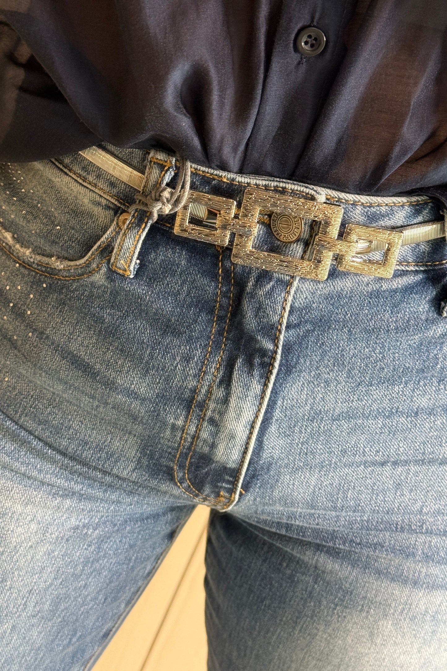 Signature Shine Blue Denim Pants