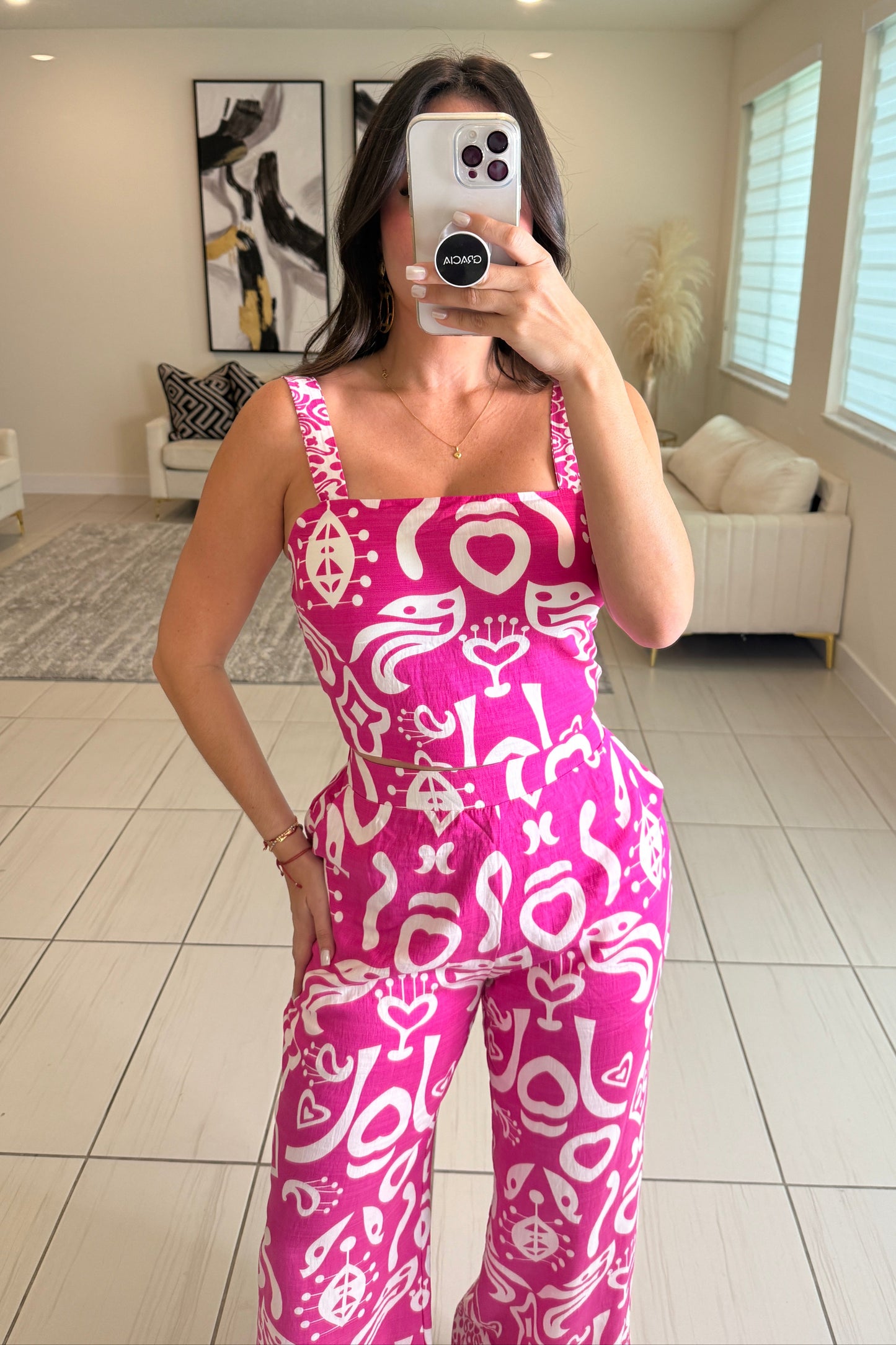 Abstract Muse Abstract Magenta Pants Set