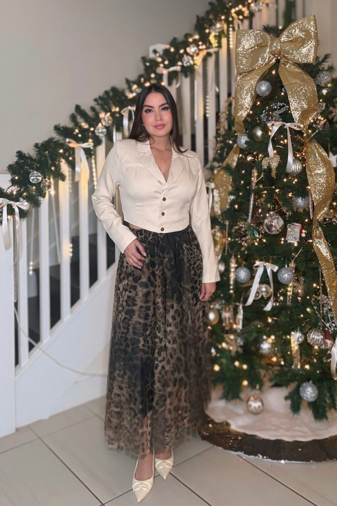 Ivory Crop Top Blazer