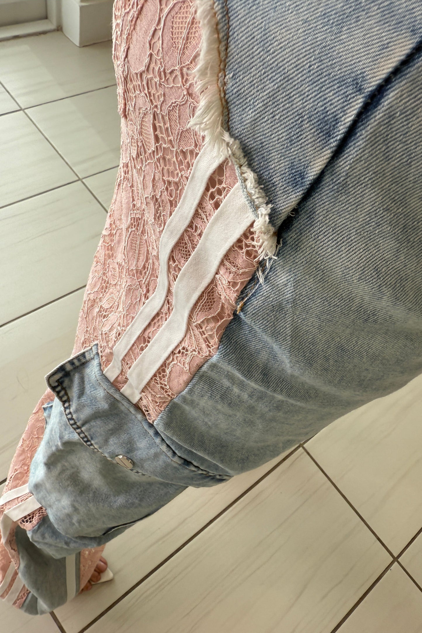 Crazy Lace Pink Denim Pants