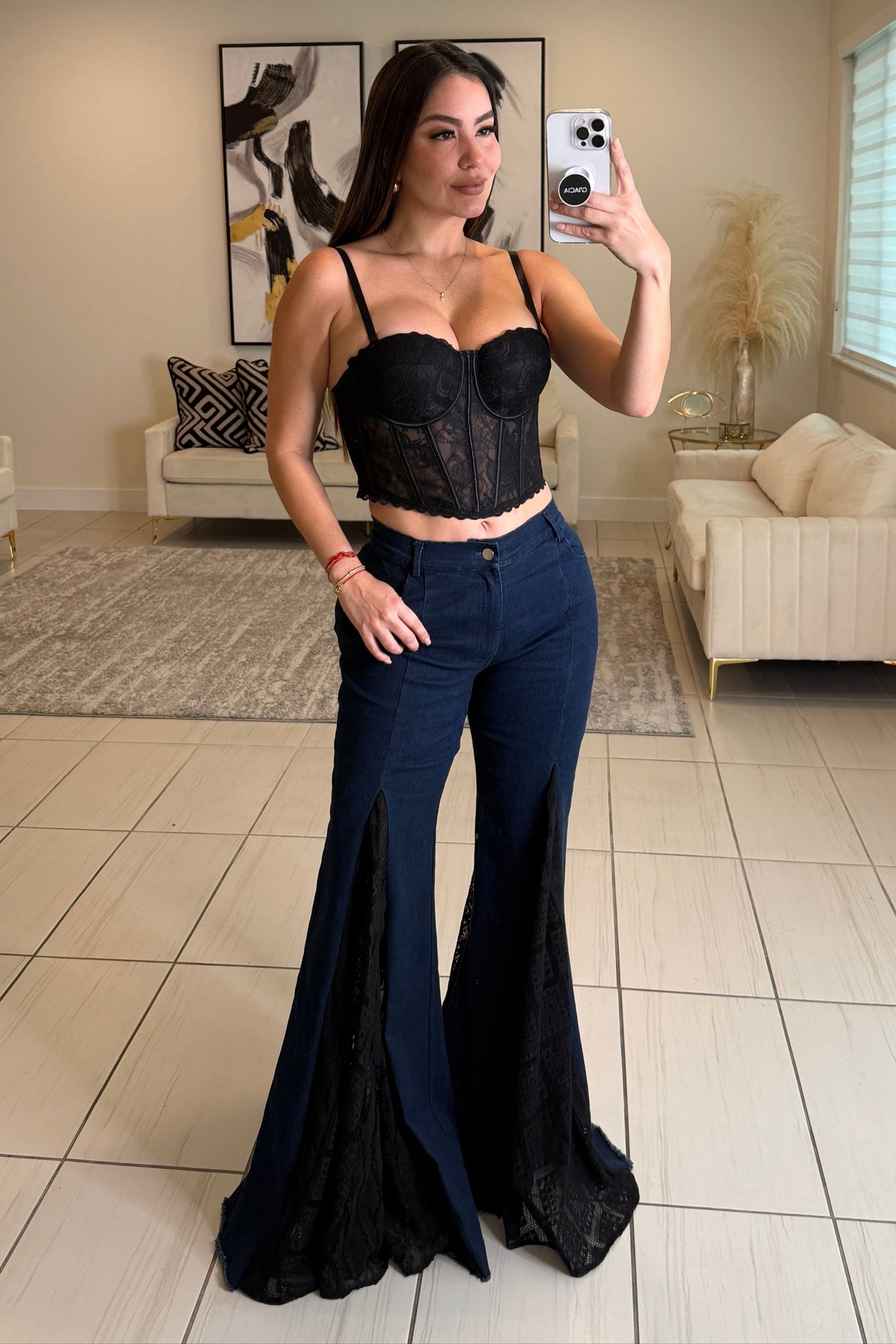 Luxe Serenity Black Corset Top