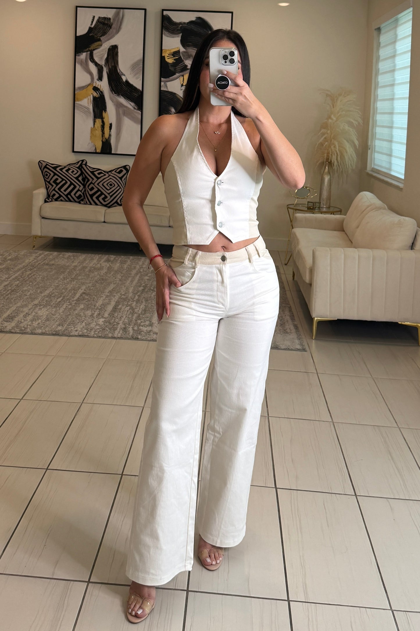 Belle Mission White Pants Set