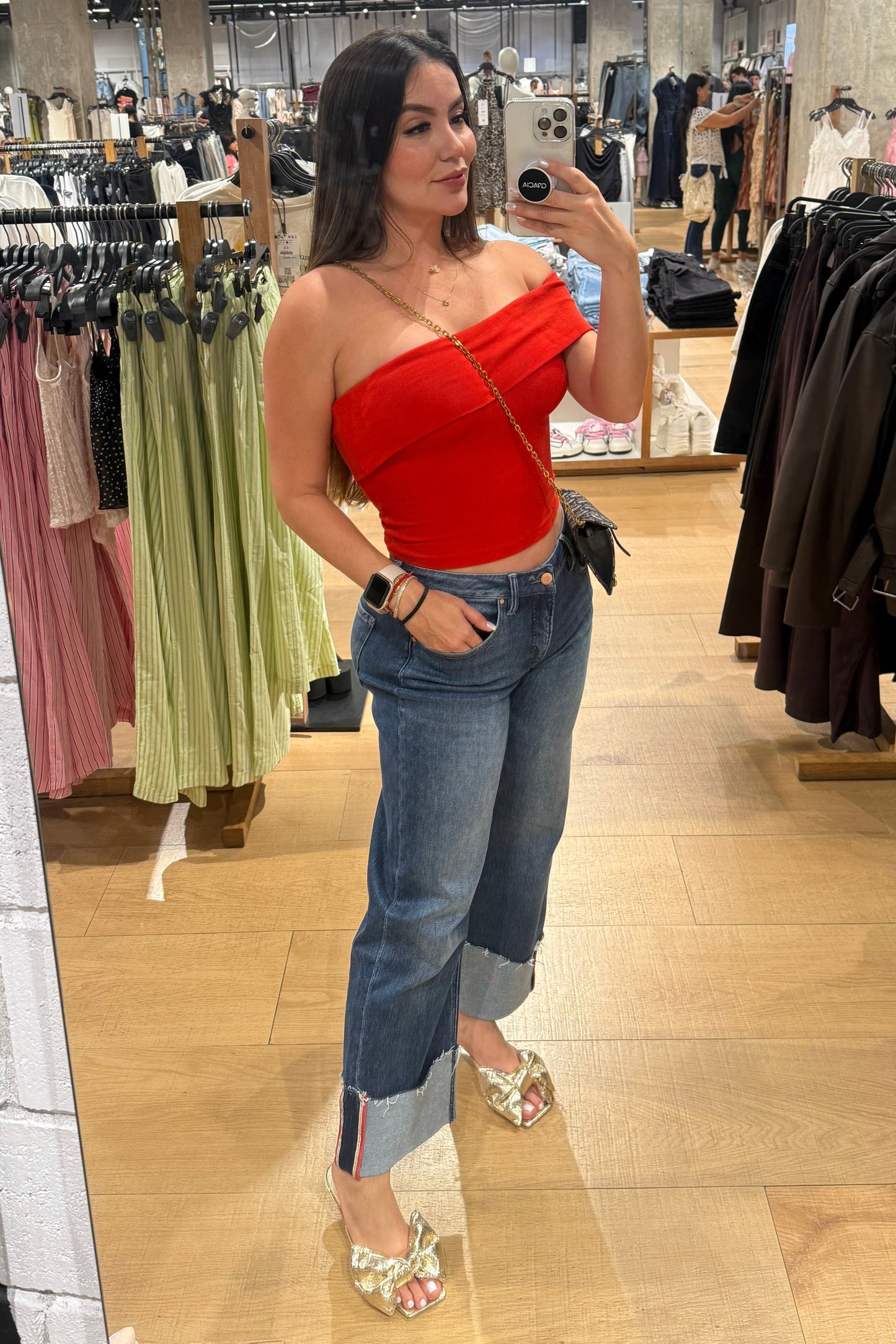 Vintage Indigo Red Stripe Denim Pants