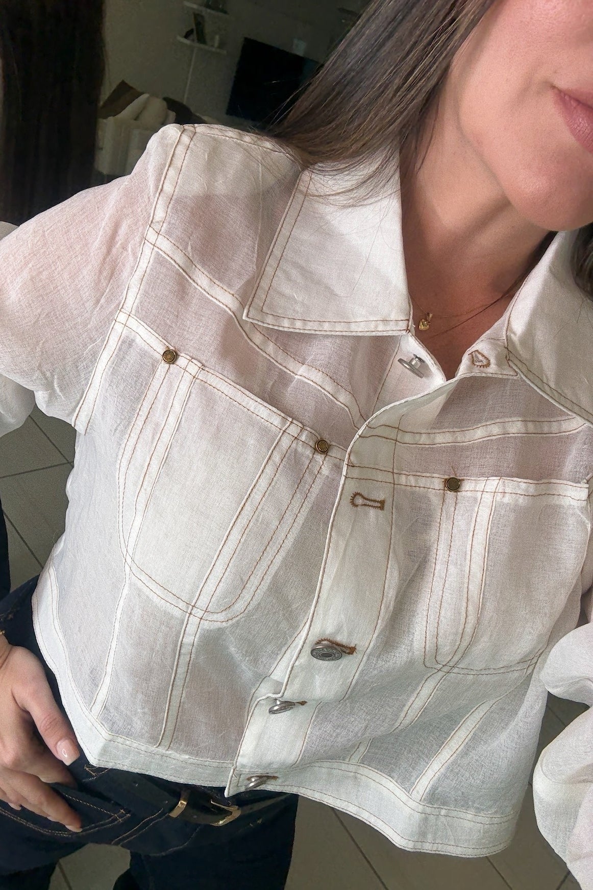 Parisian Flair Off White Top