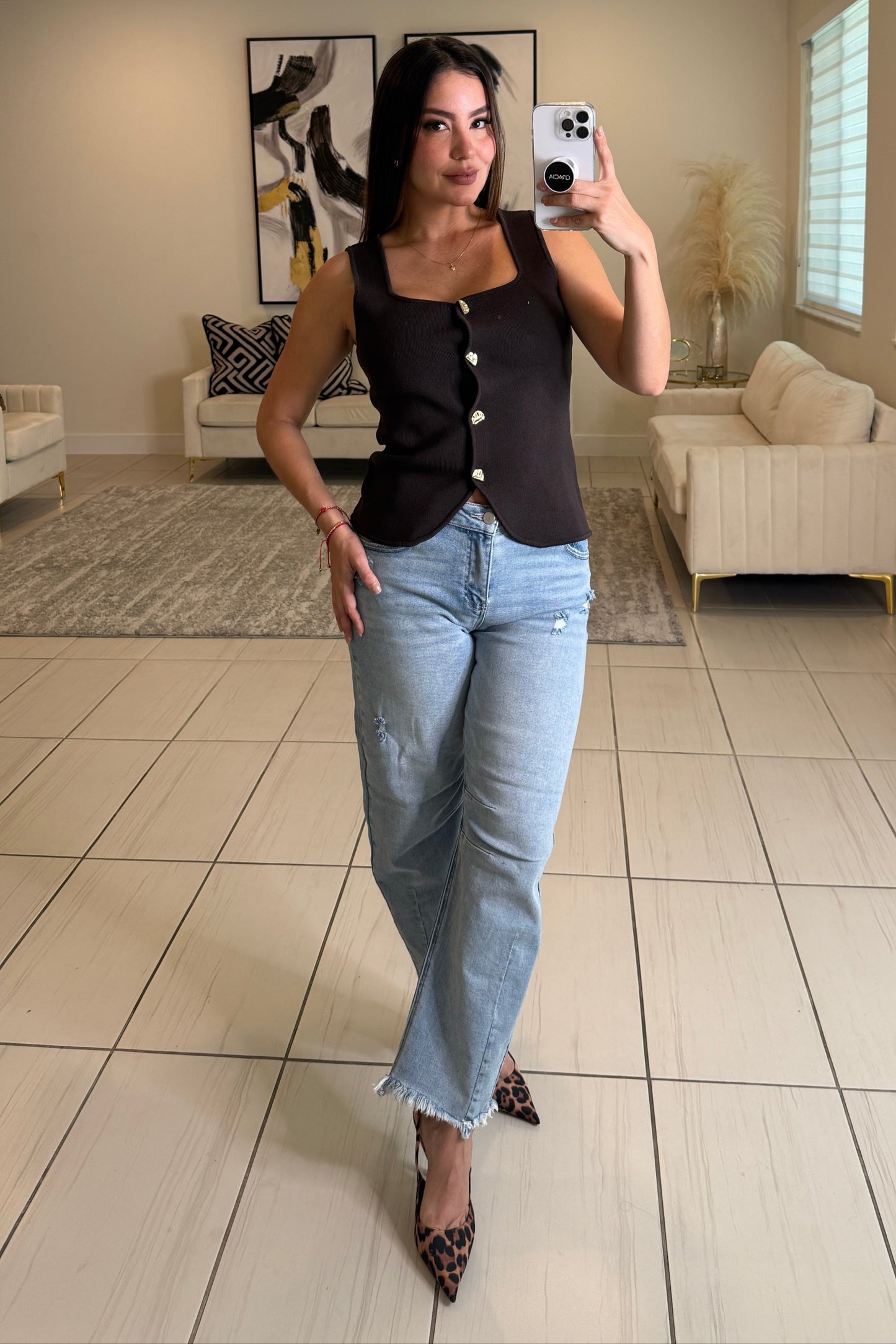 Simplicity Charm Knit Brown Vest