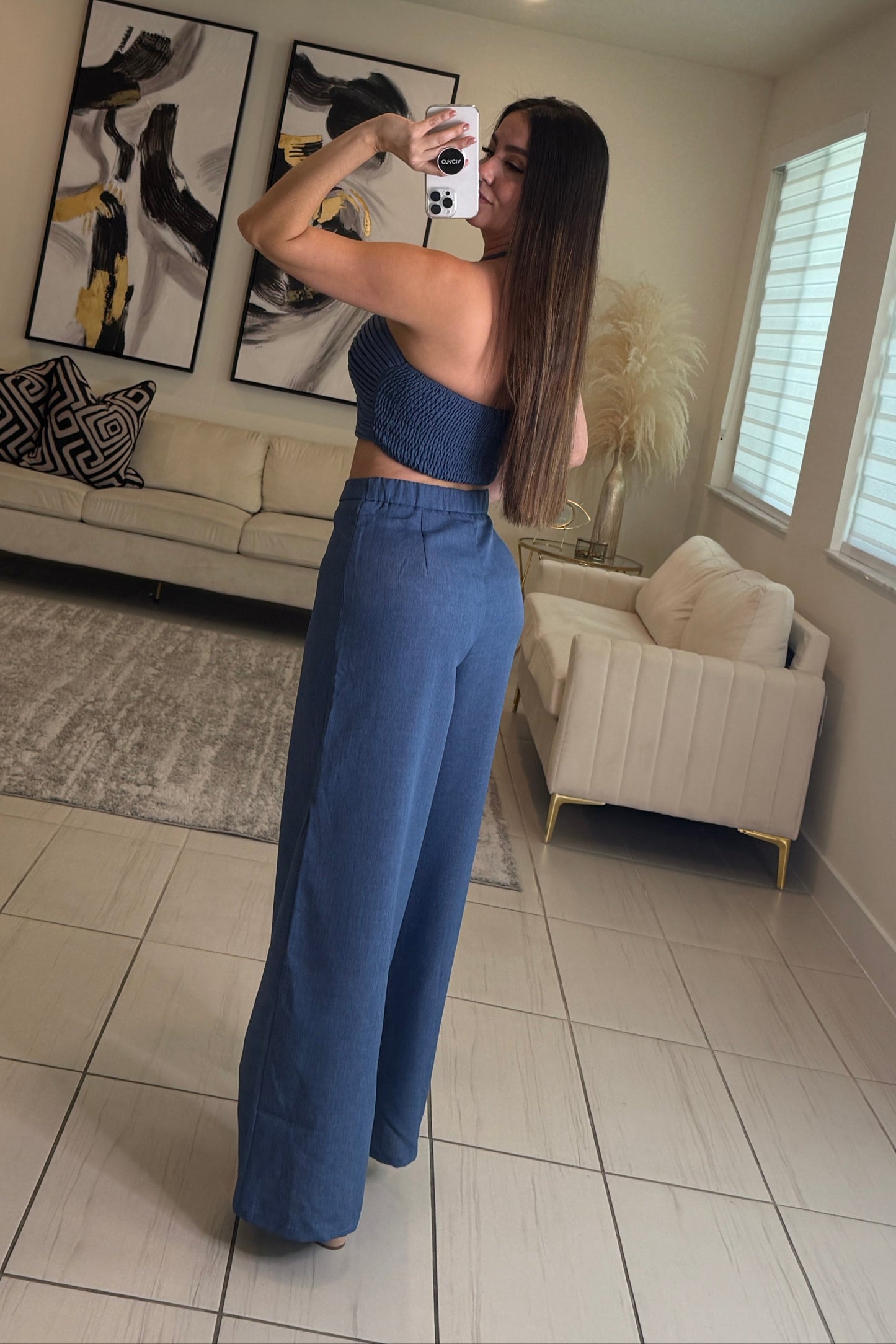 The Soleil Blue Pant Set