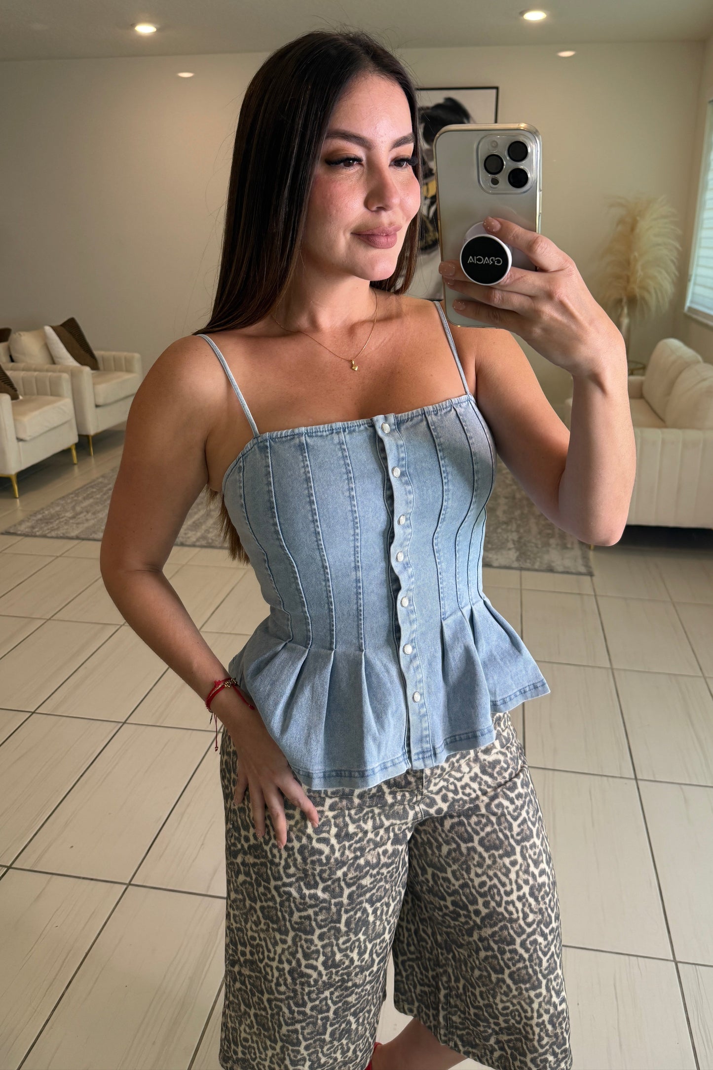 Streetlight Stroll Denim Top