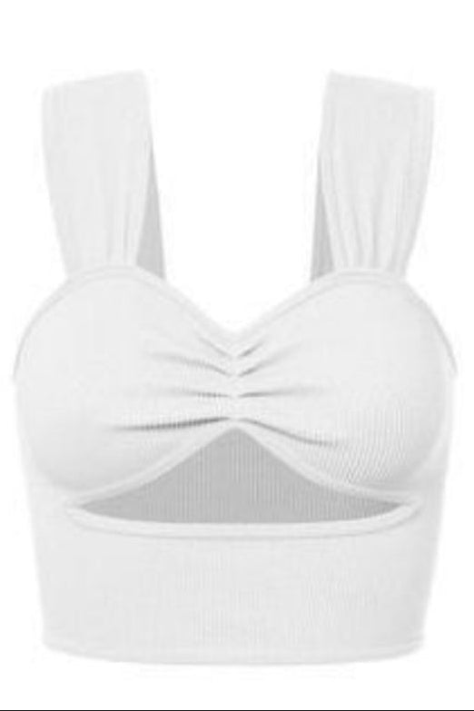 Happy Girl Era White Basic Top