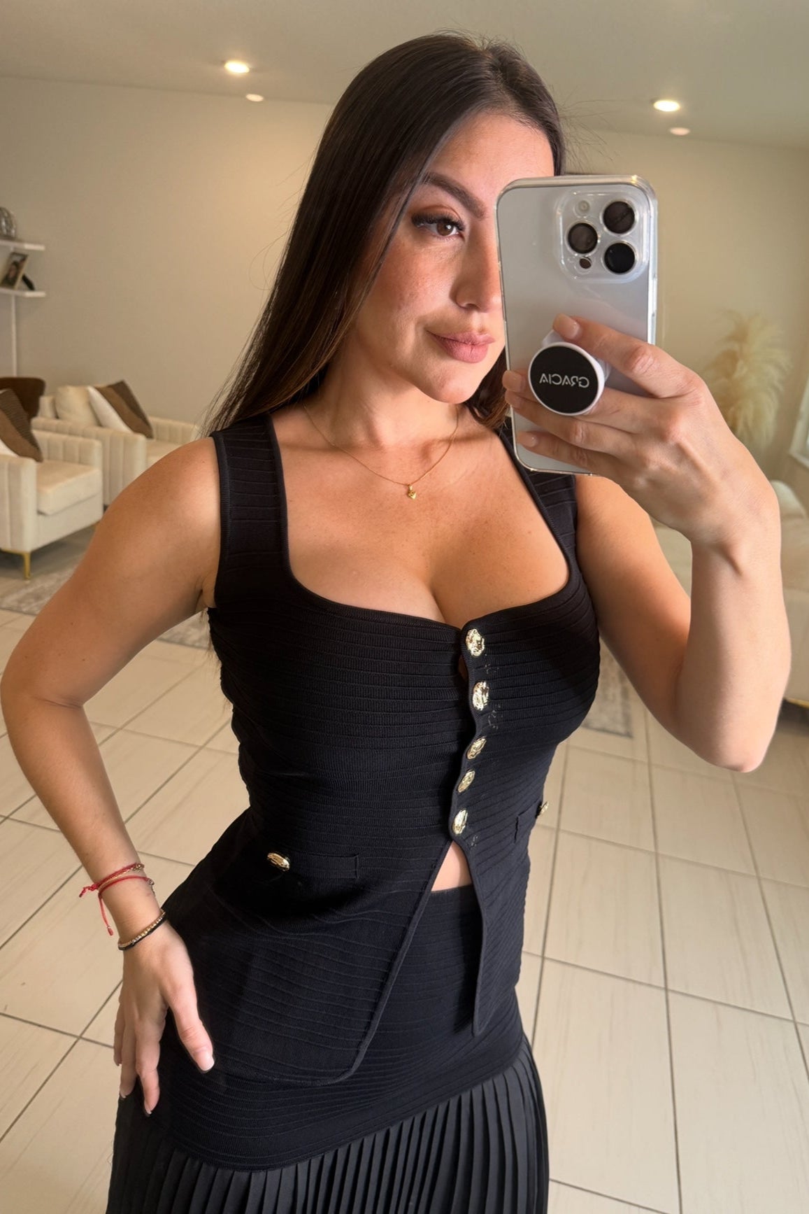 Squeeze the Day Black Skirt Set