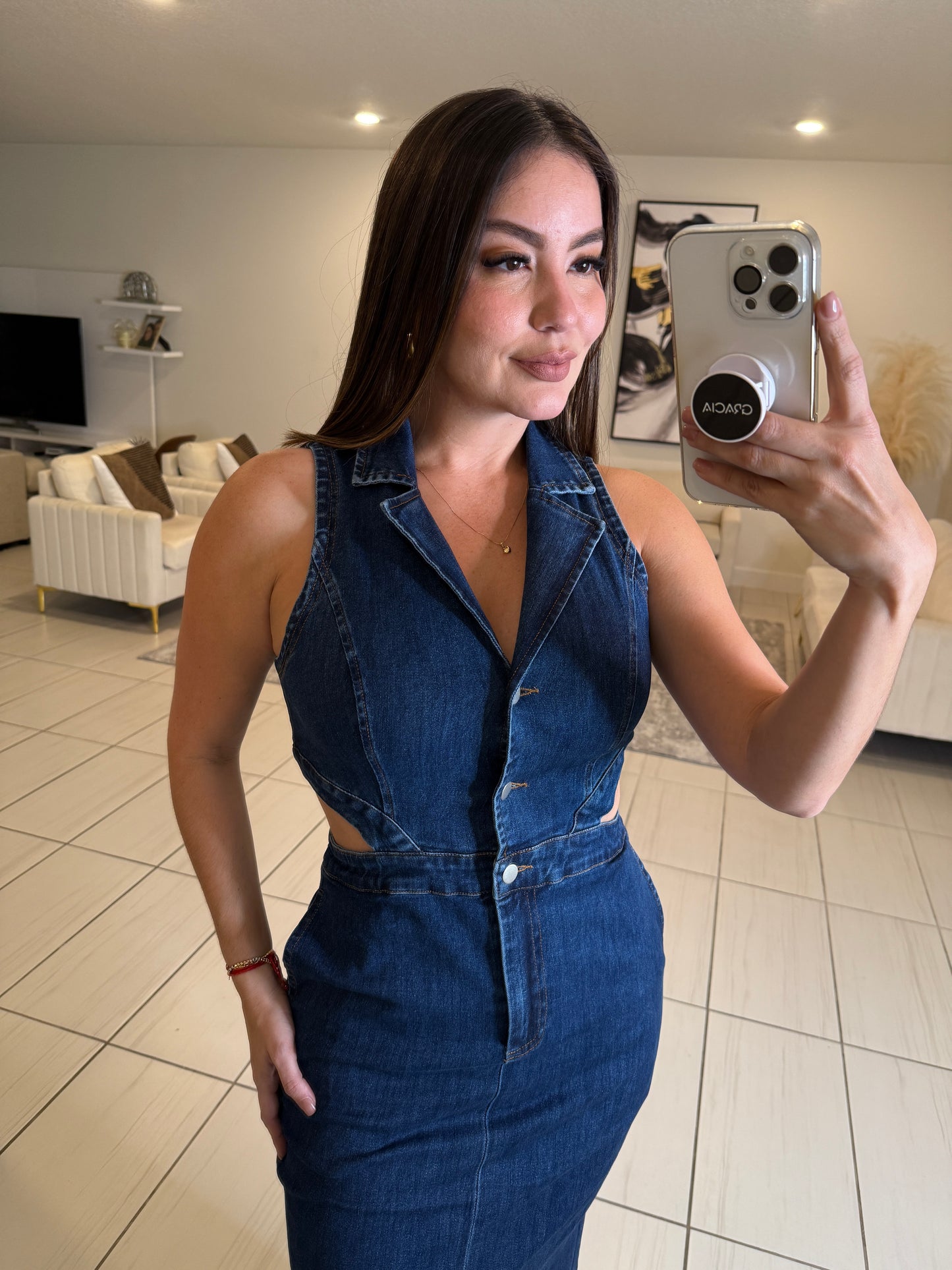 Modern Muse Denim Midi Dress