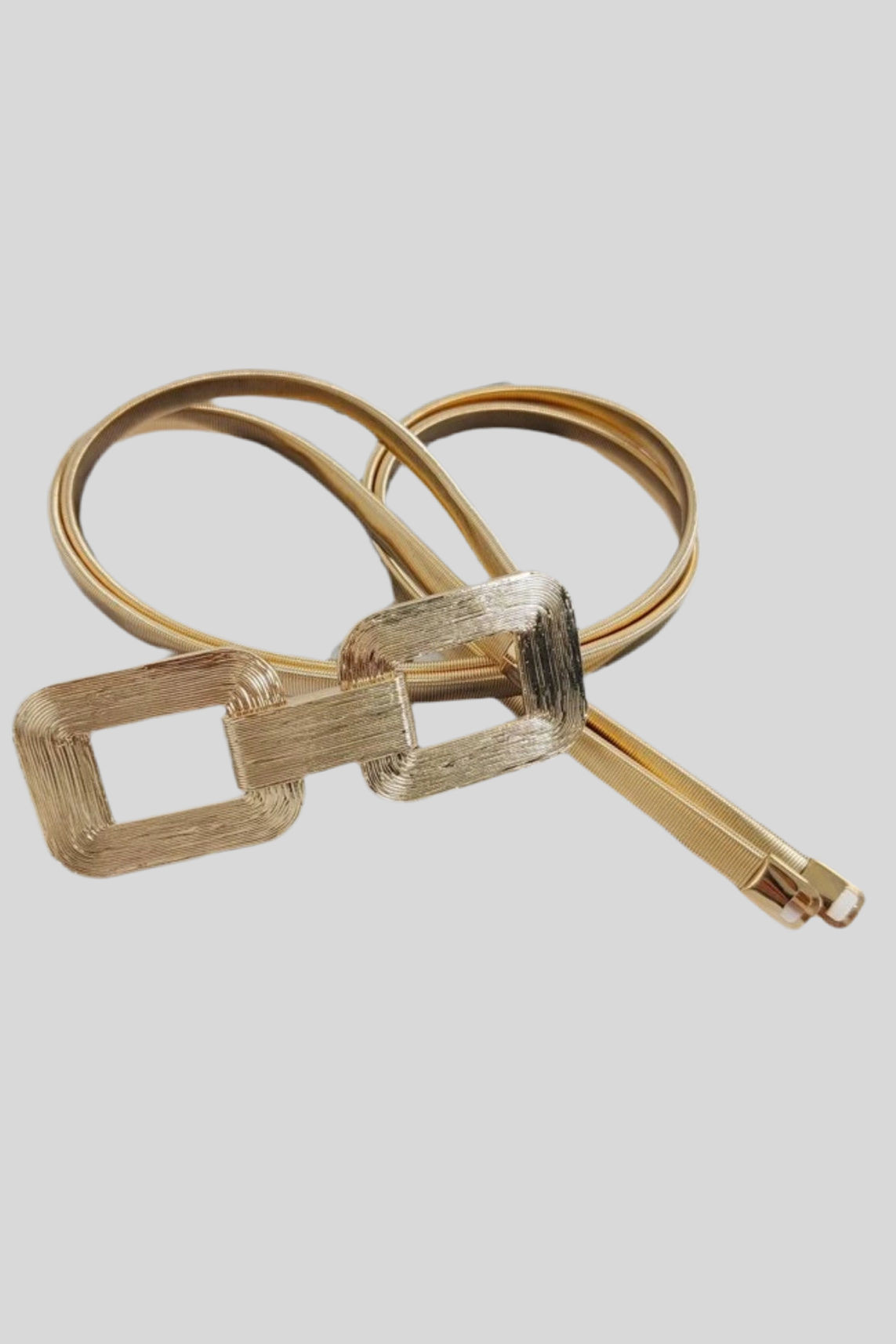 Double Square Gold Elastic Belt
