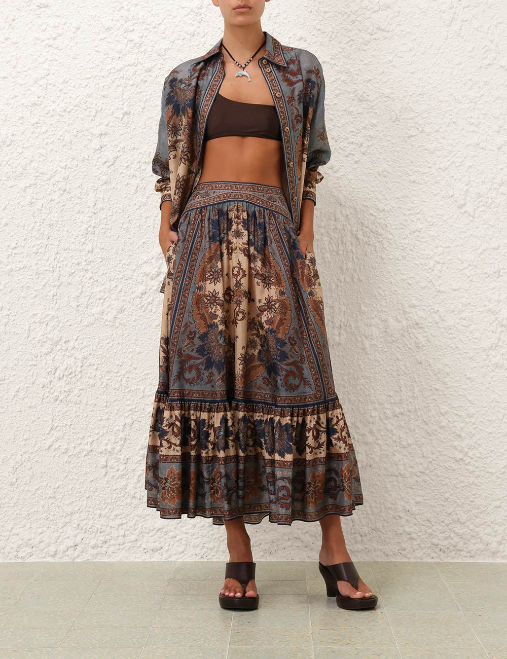 Ascension Tiered Midi Skirt Set