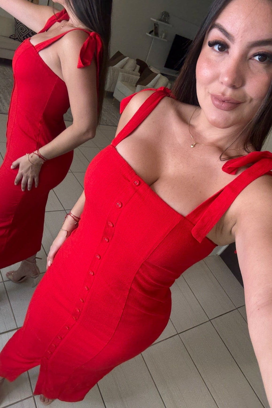 Muse Red Midi Dress