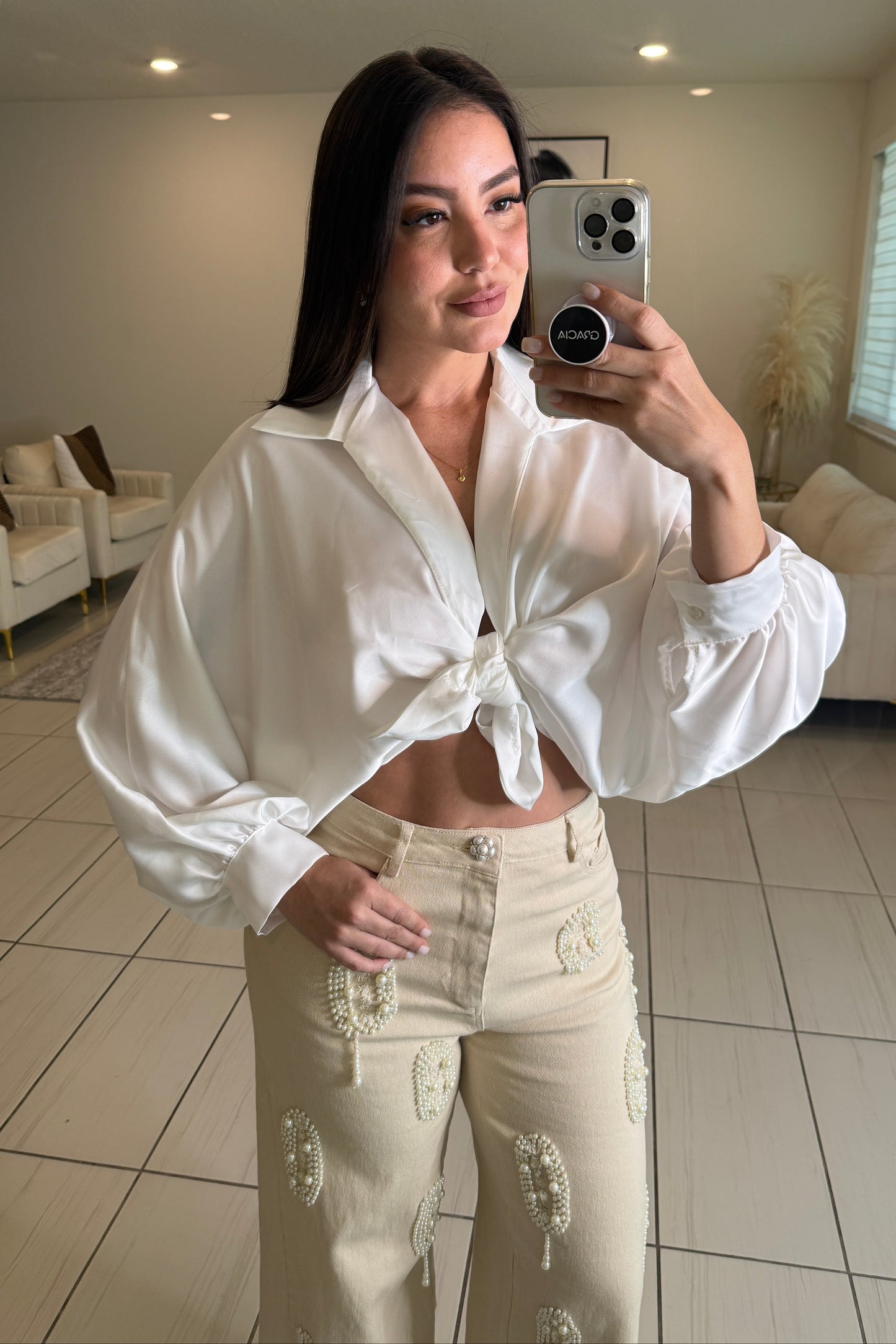 Fabulous Silk White Top