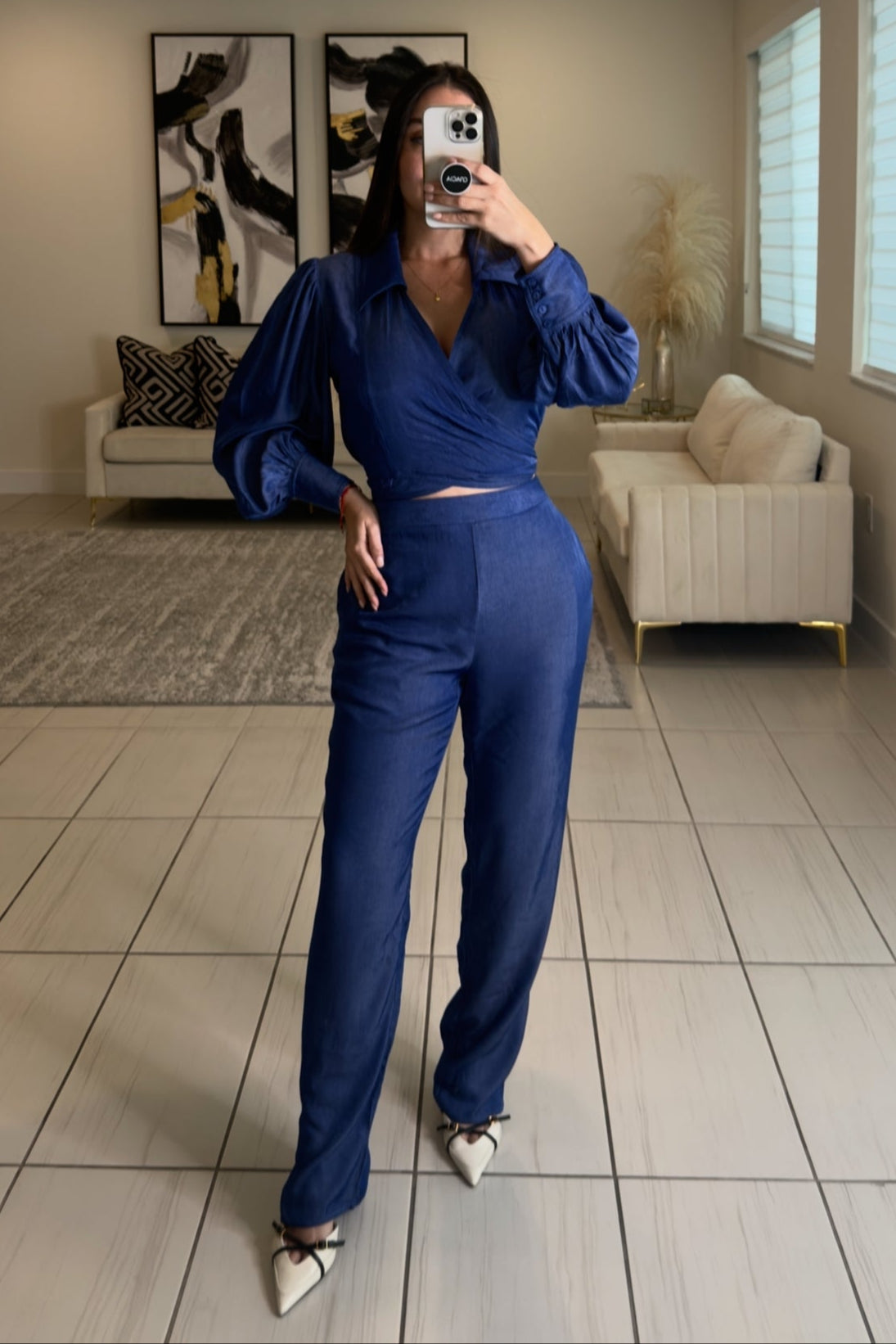 The Luxe Soft Denim Pants Set