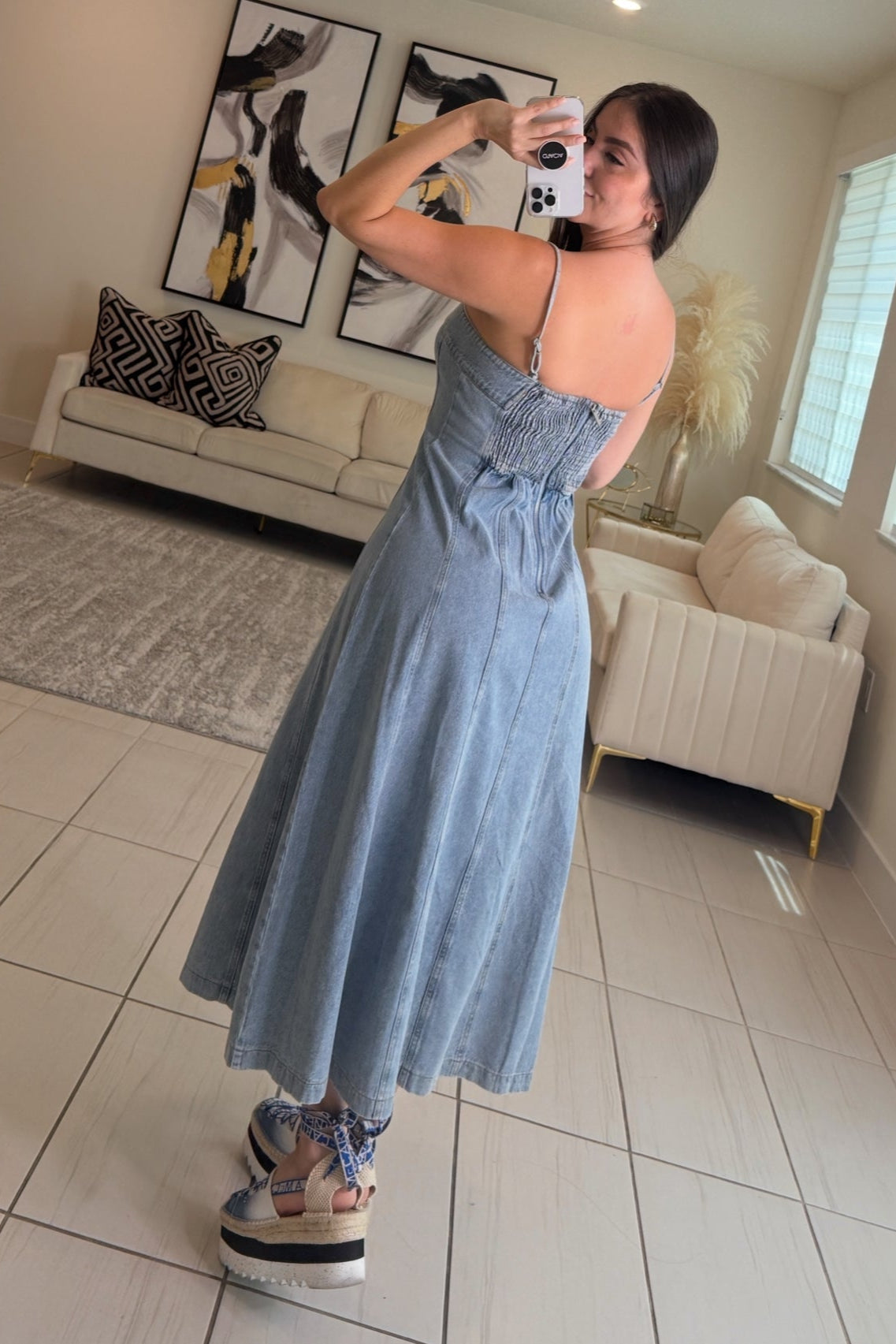 Mystic River Denim Midi Dress